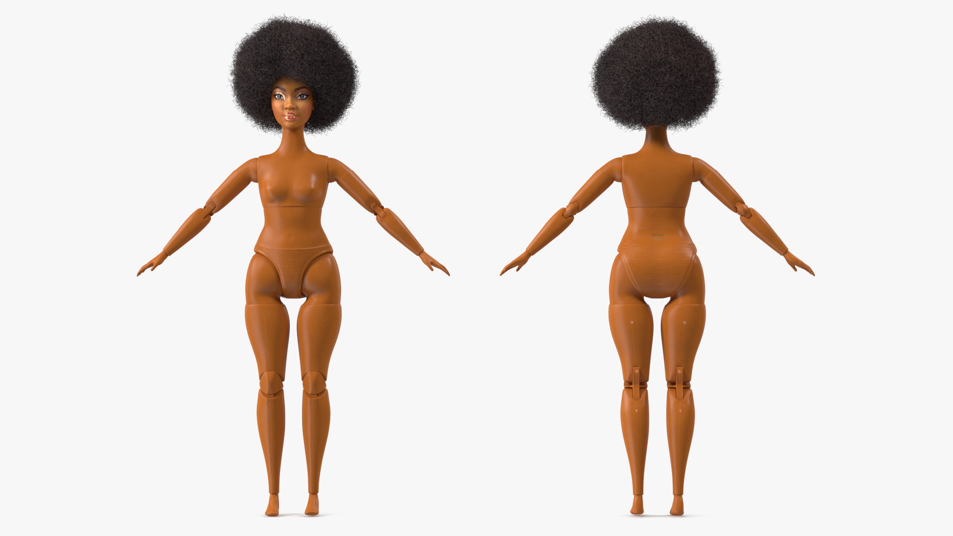 3D model Barbie Looks Doll Elle GTD91 Neutral Pose Fur