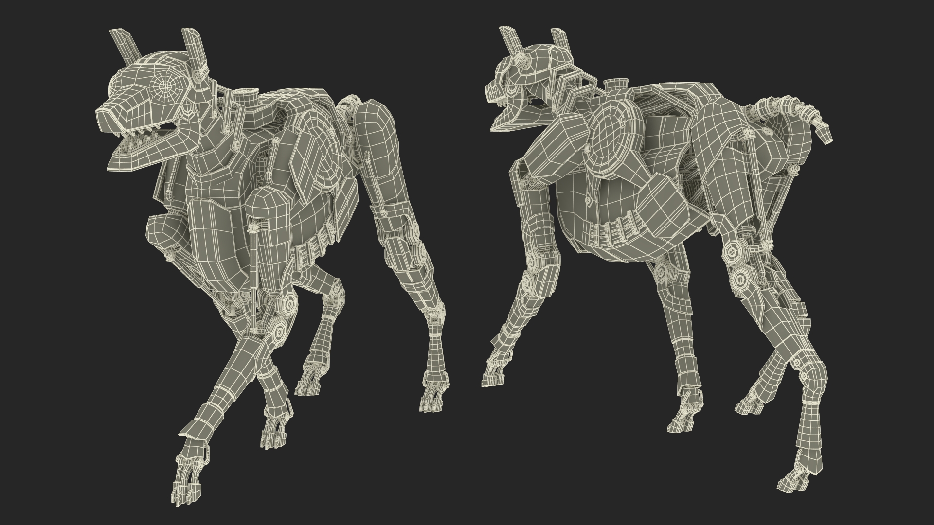 3D Futuristic Robotic Dog Concept in Walking Pose