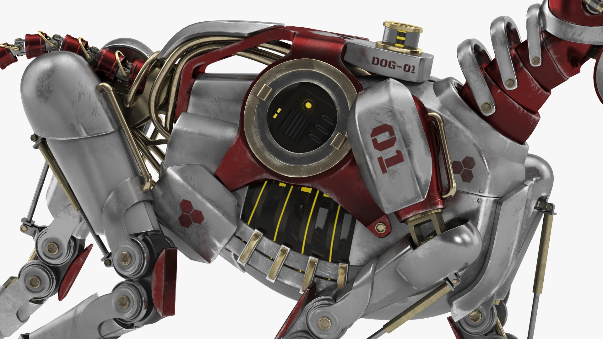 3D Futuristic Robotic Dog Concept in Walking Pose