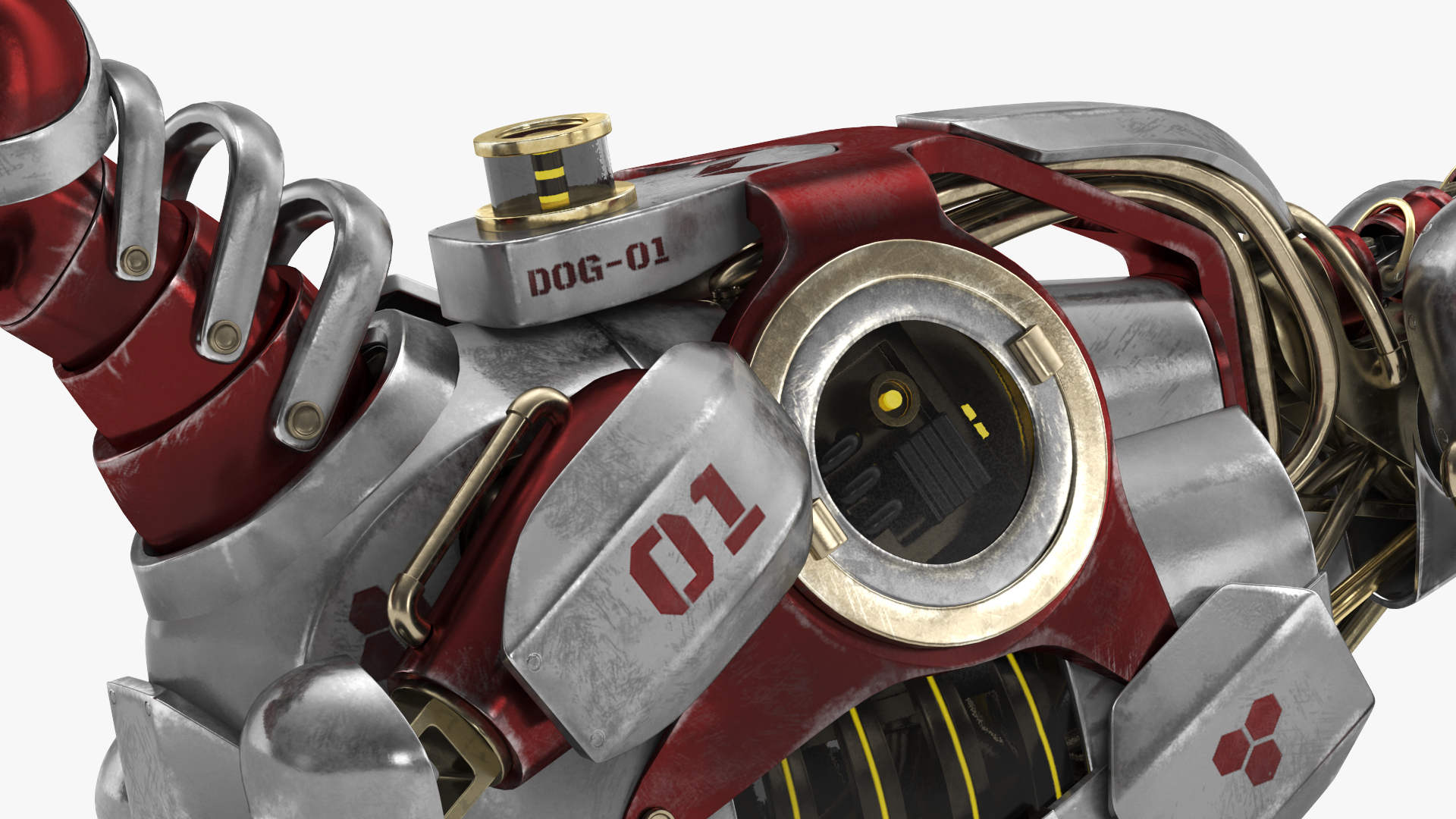 3D Futuristic Robotic Dog Concept in Walking Pose