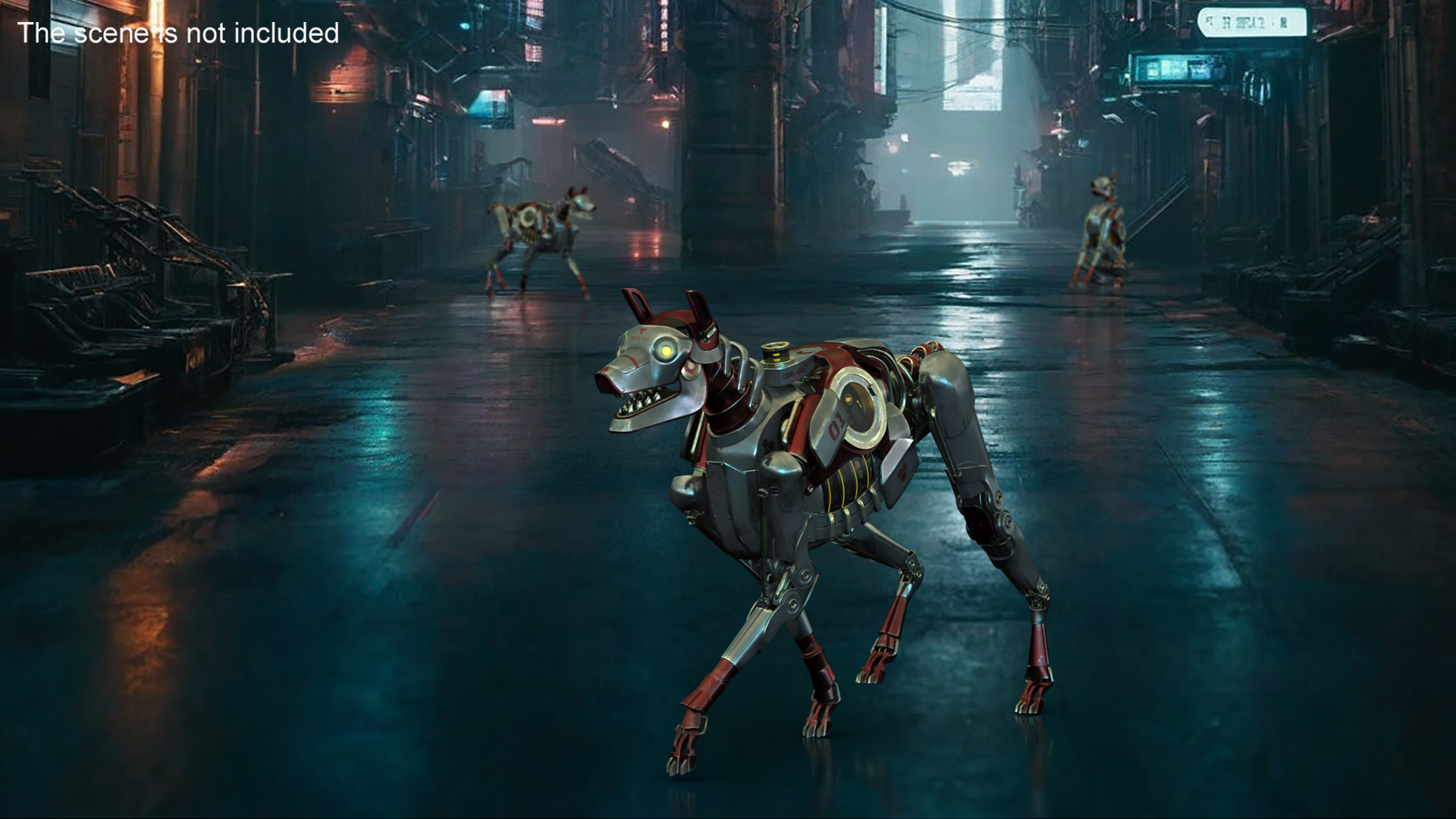 3D Futuristic Robotic Dog Concept in Walking Pose
