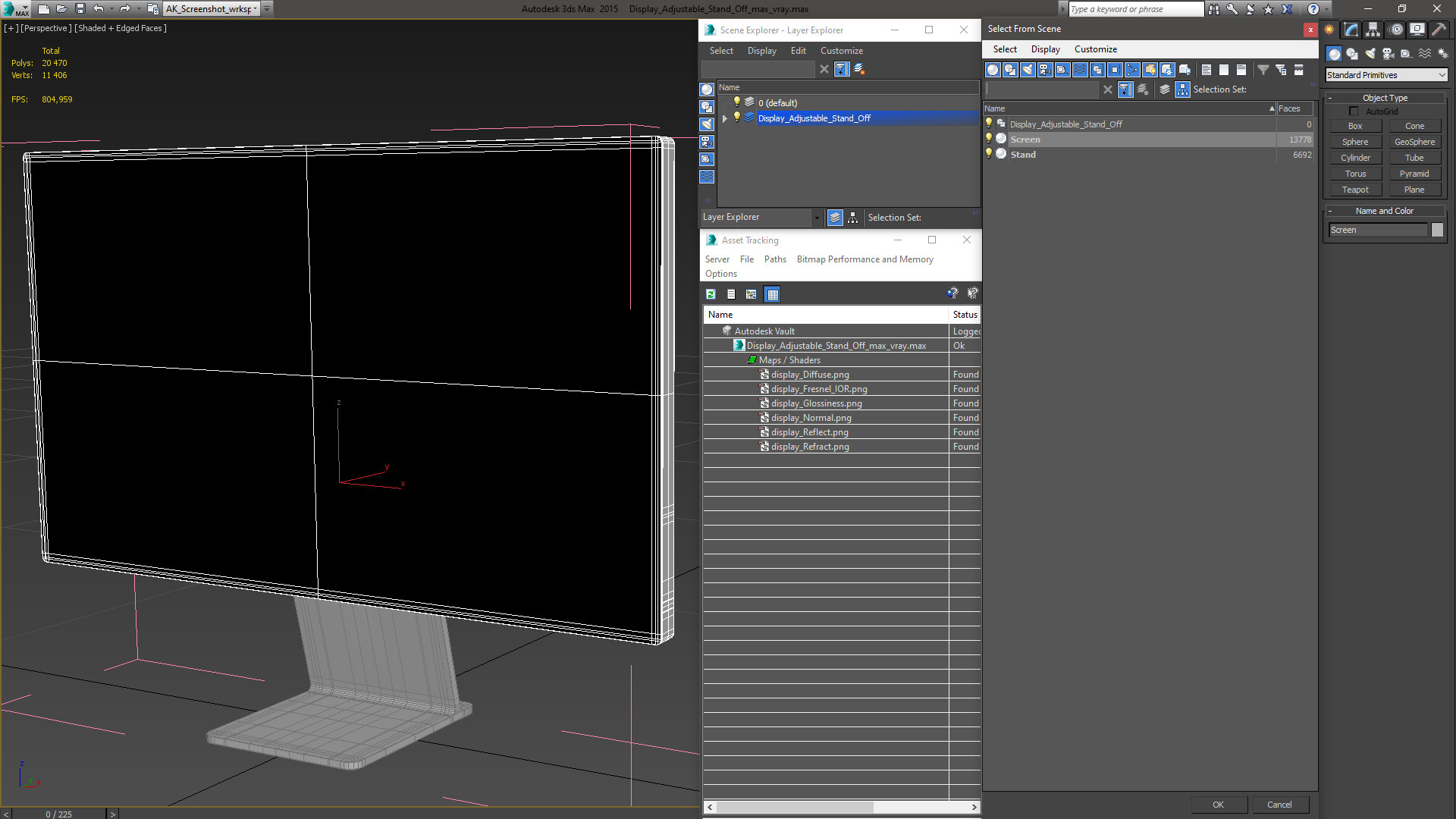 3D Display Adjustable Stand Off model