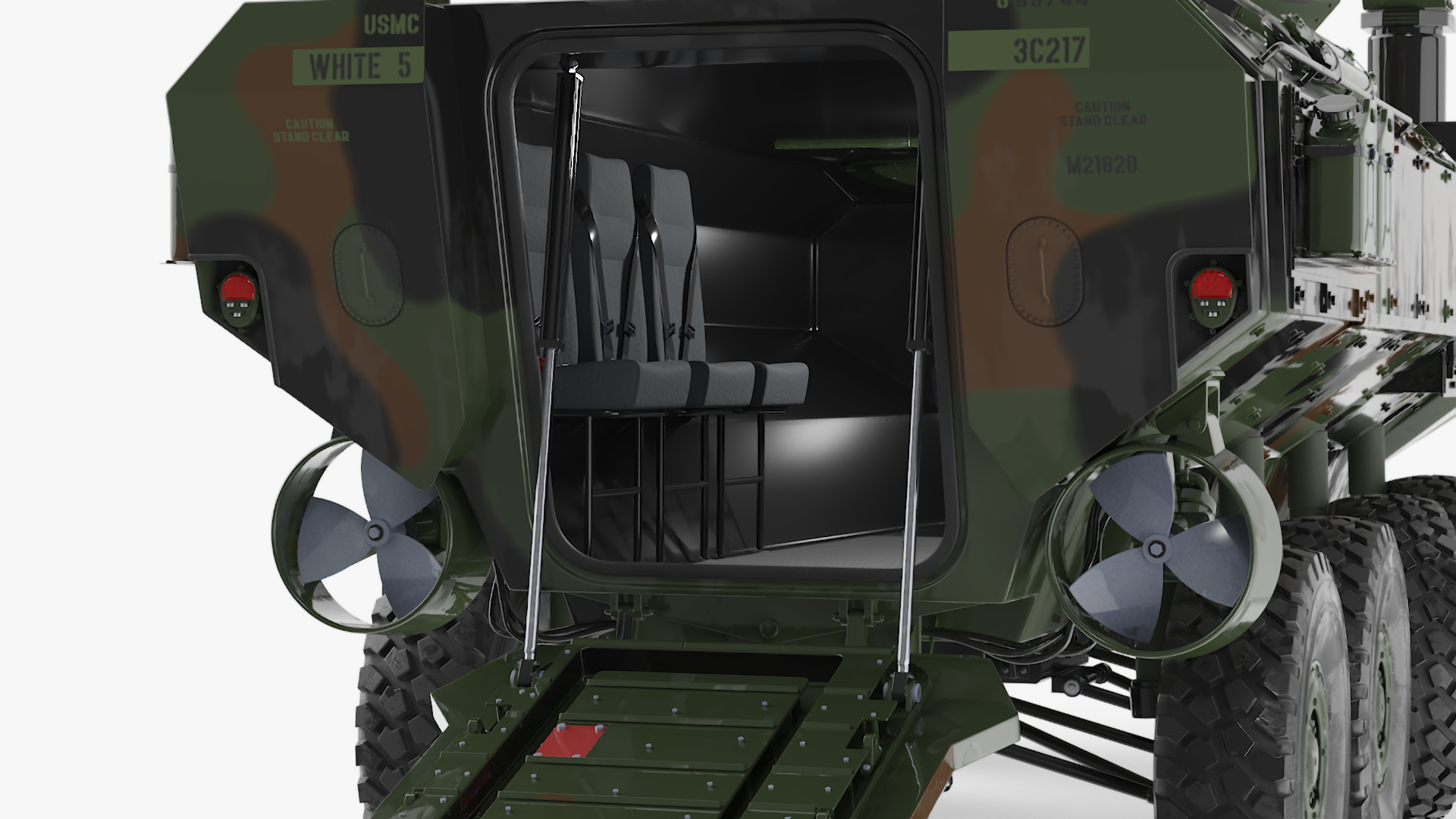 US Amphibious Assault Vehicle with 30mm Gun Wet Rigged 3D model