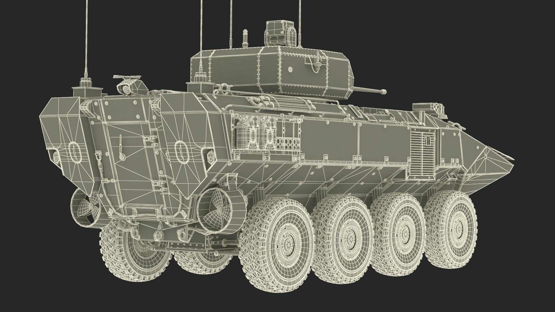 US Amphibious Assault Vehicle with 30mm Gun Wet Rigged 3D model