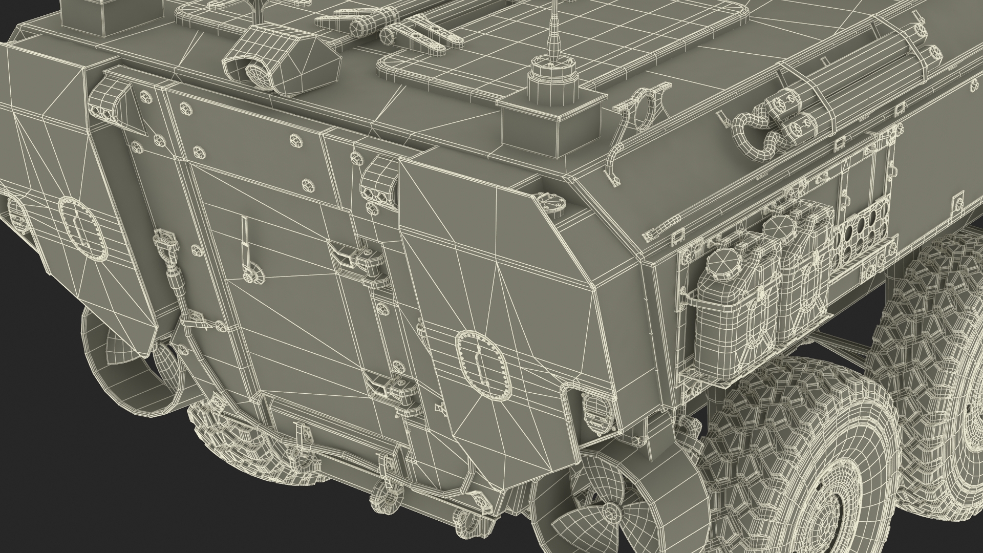 US Amphibious Assault Vehicle with 30mm Gun Wet Rigged 3D model