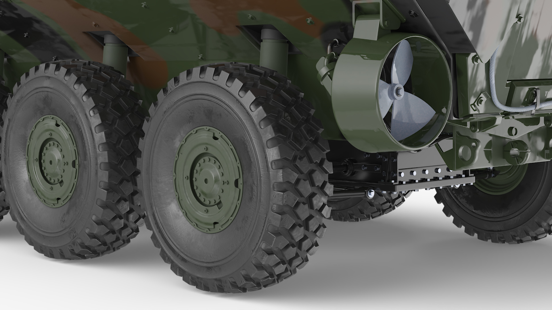US Amphibious Assault Vehicle with 30mm Gun Wet Rigged 3D model
