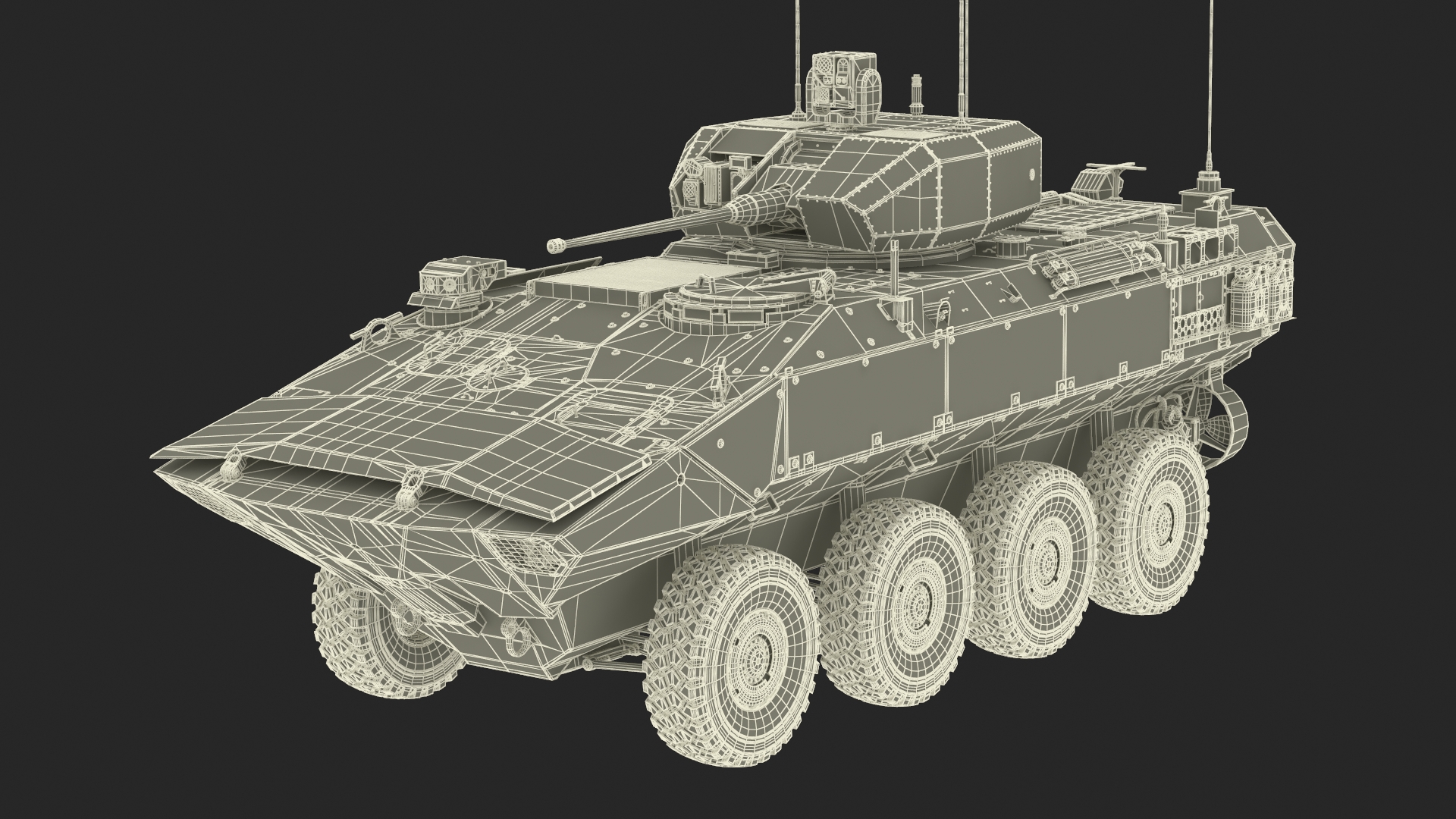 US Amphibious Assault Vehicle with 30mm Gun Wet Rigged 3D model