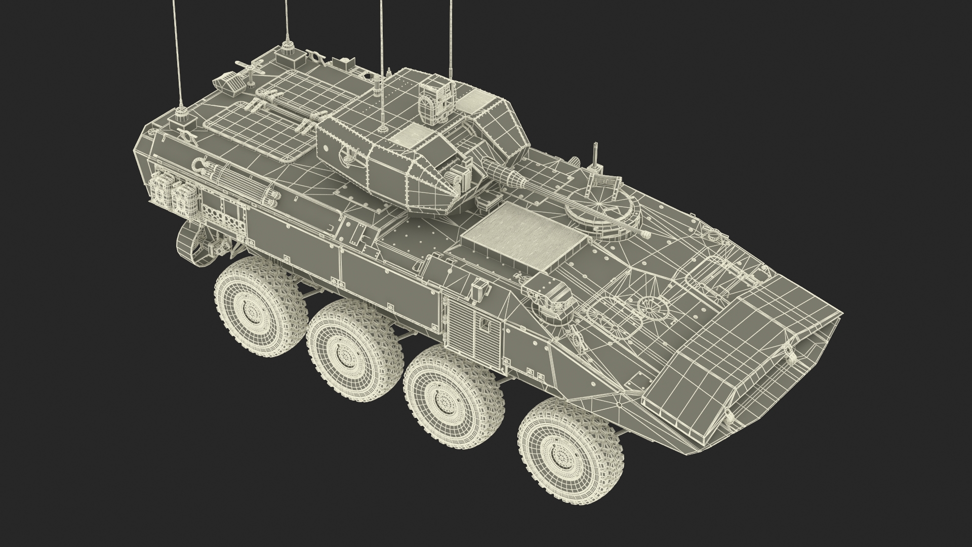 US Amphibious Assault Vehicle with 30mm Gun Wet Rigged 3D model
