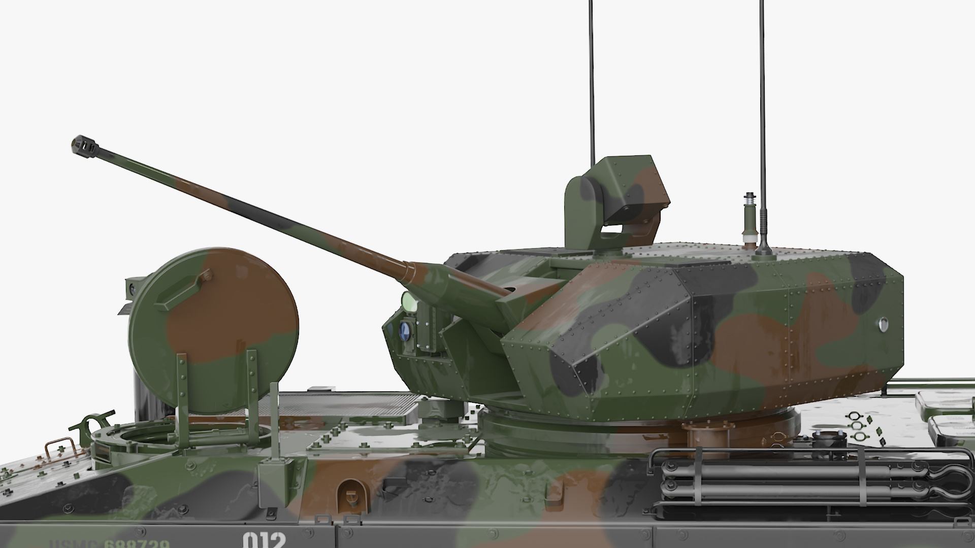 US Amphibious Assault Vehicle with 30mm Gun Wet Rigged 3D model