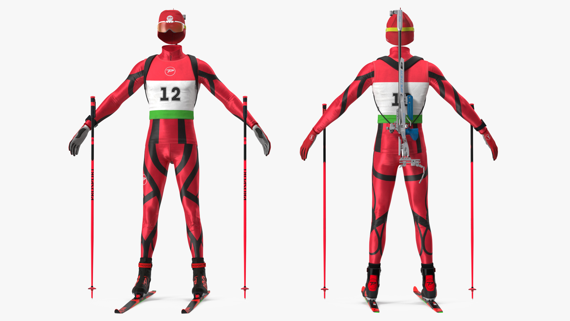 Biathlon Equipment Set 3D