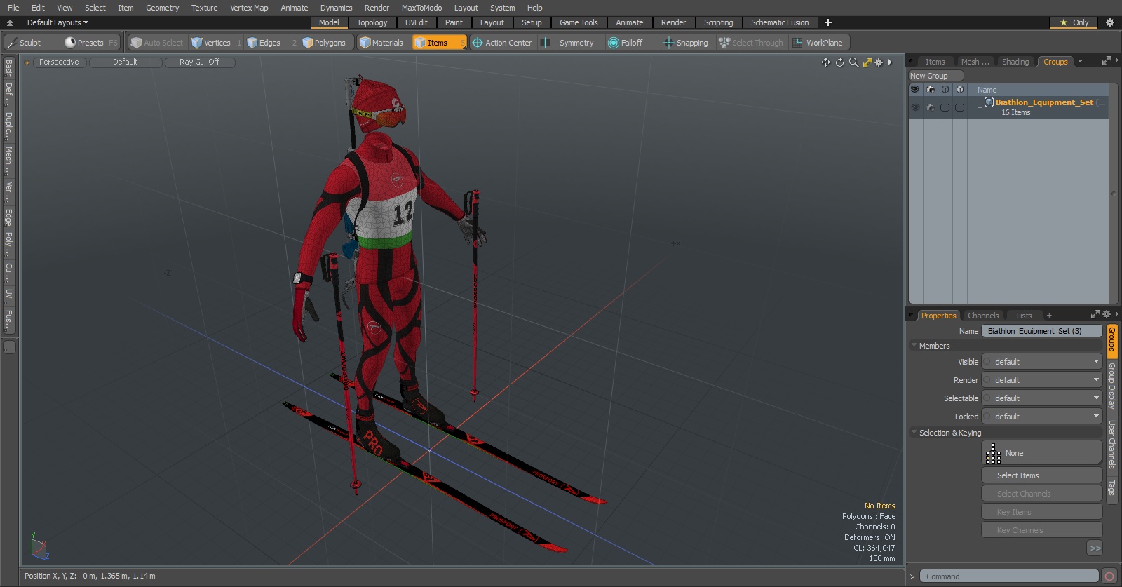 Biathlon Equipment Set 3D