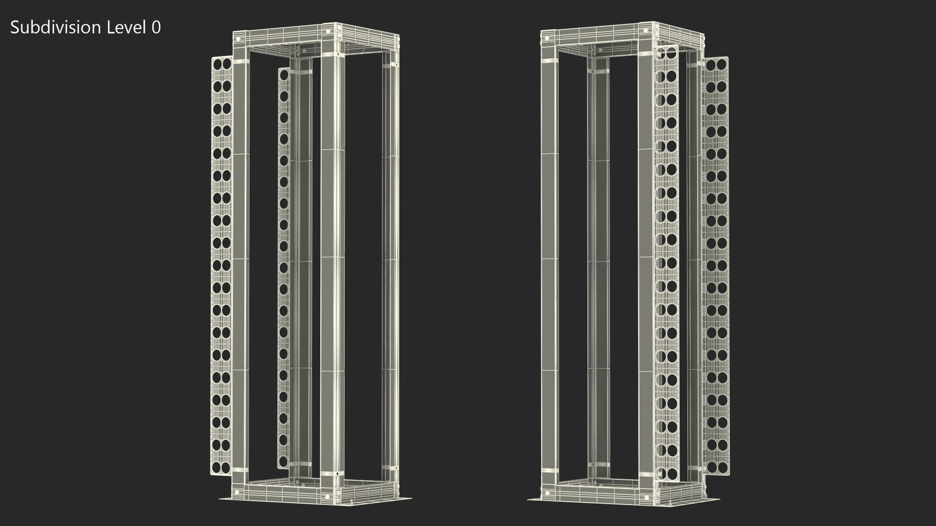 Open Frame Server Rack 50U Empty 3D