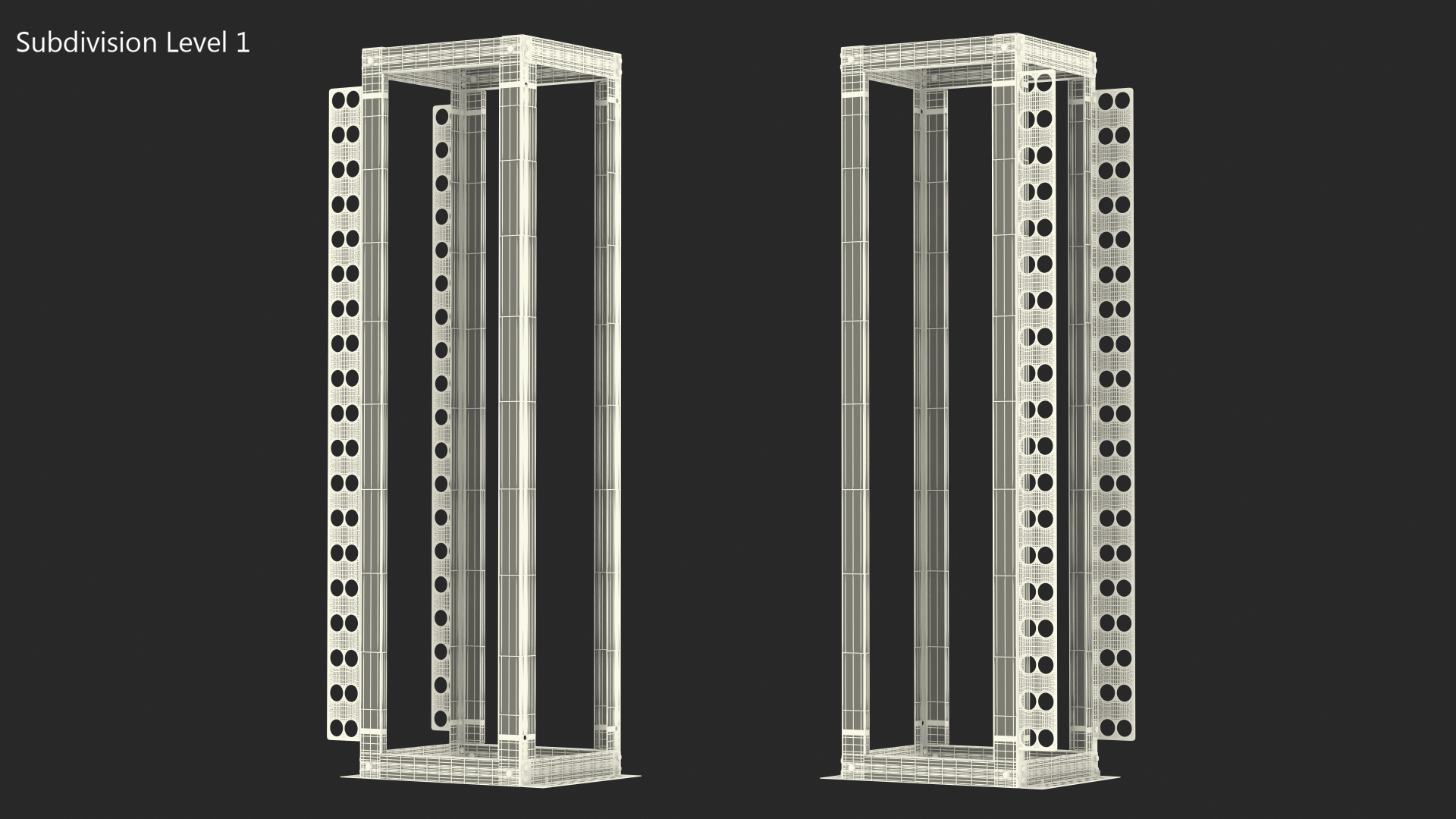 Open Frame Server Rack 50U Empty 3D