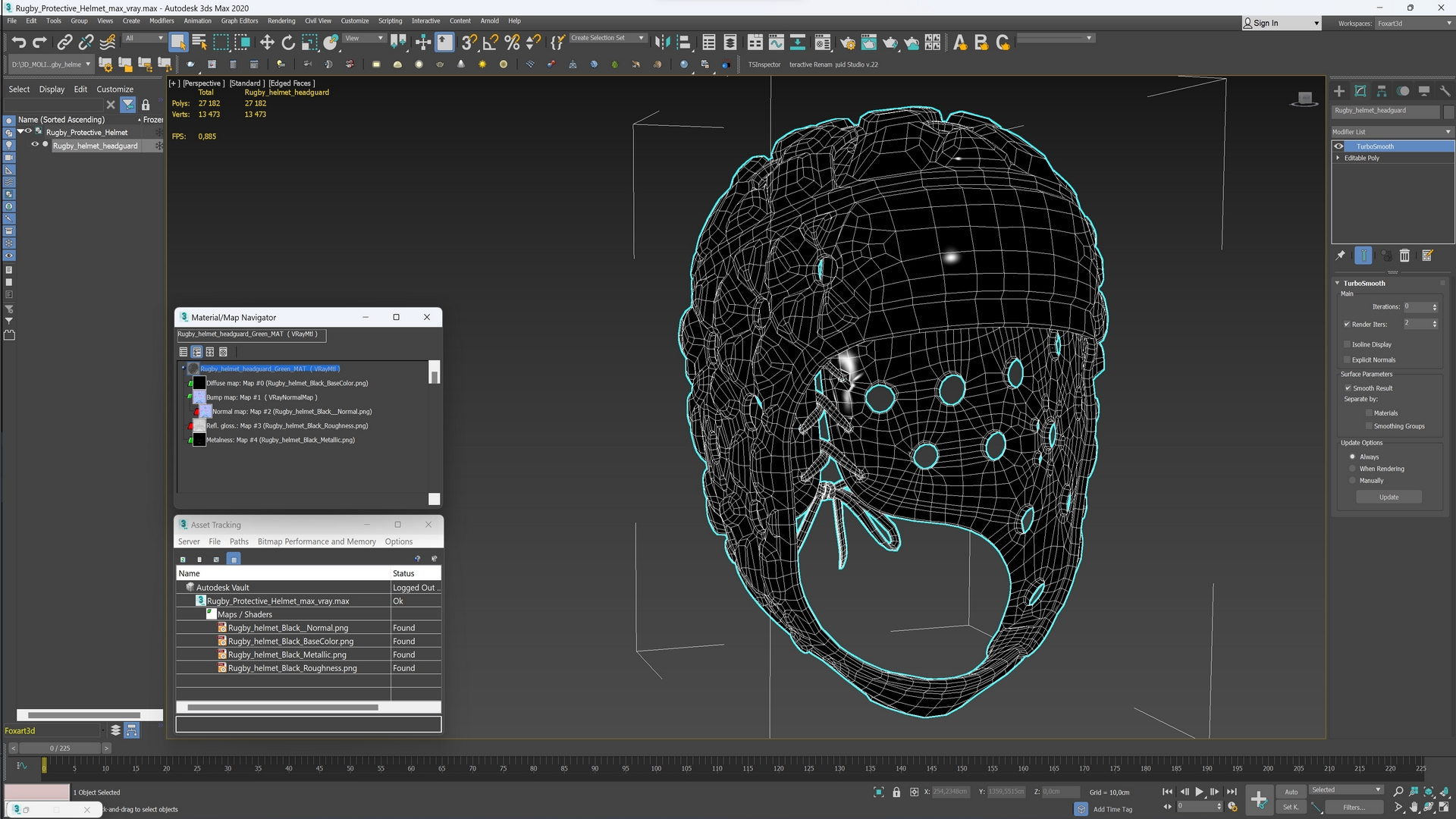 3D Rugby Protective Helmet model