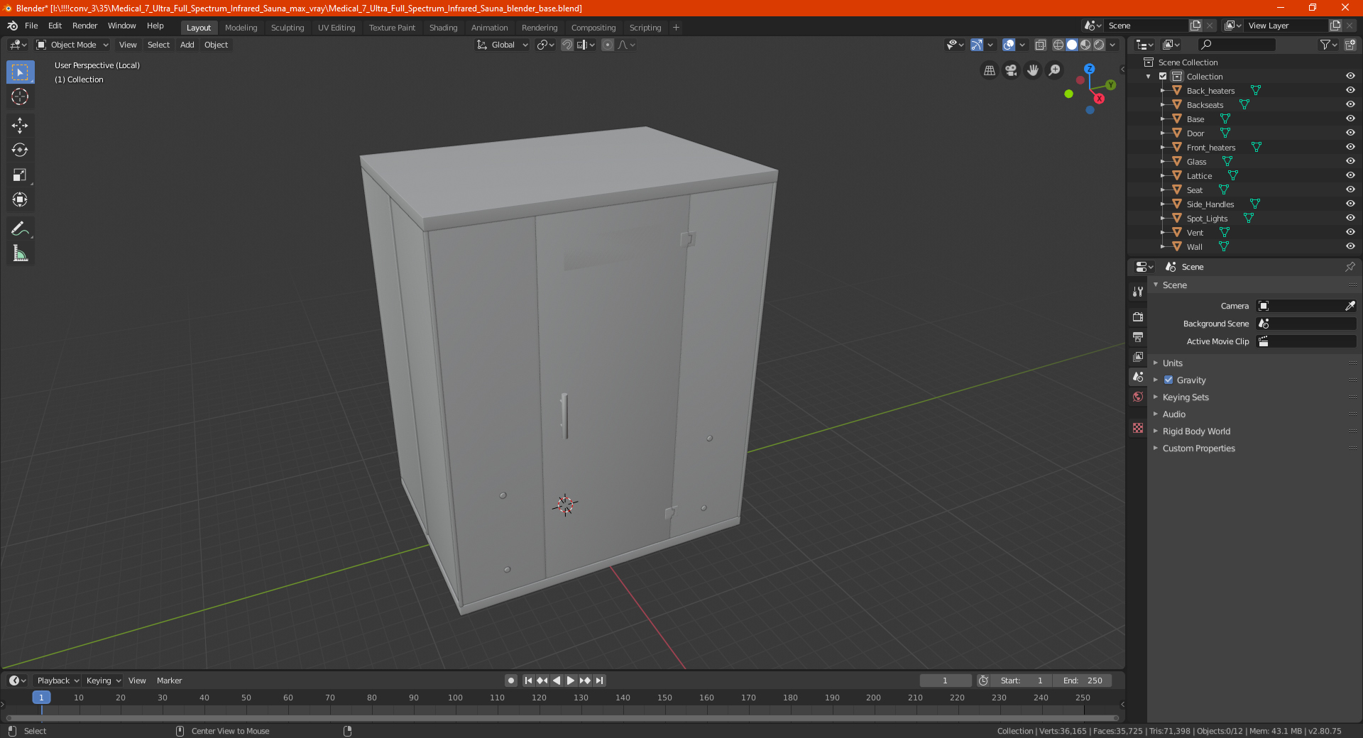 Medical 7 Ultra Full Spectrum Infrared Sauna 3D model