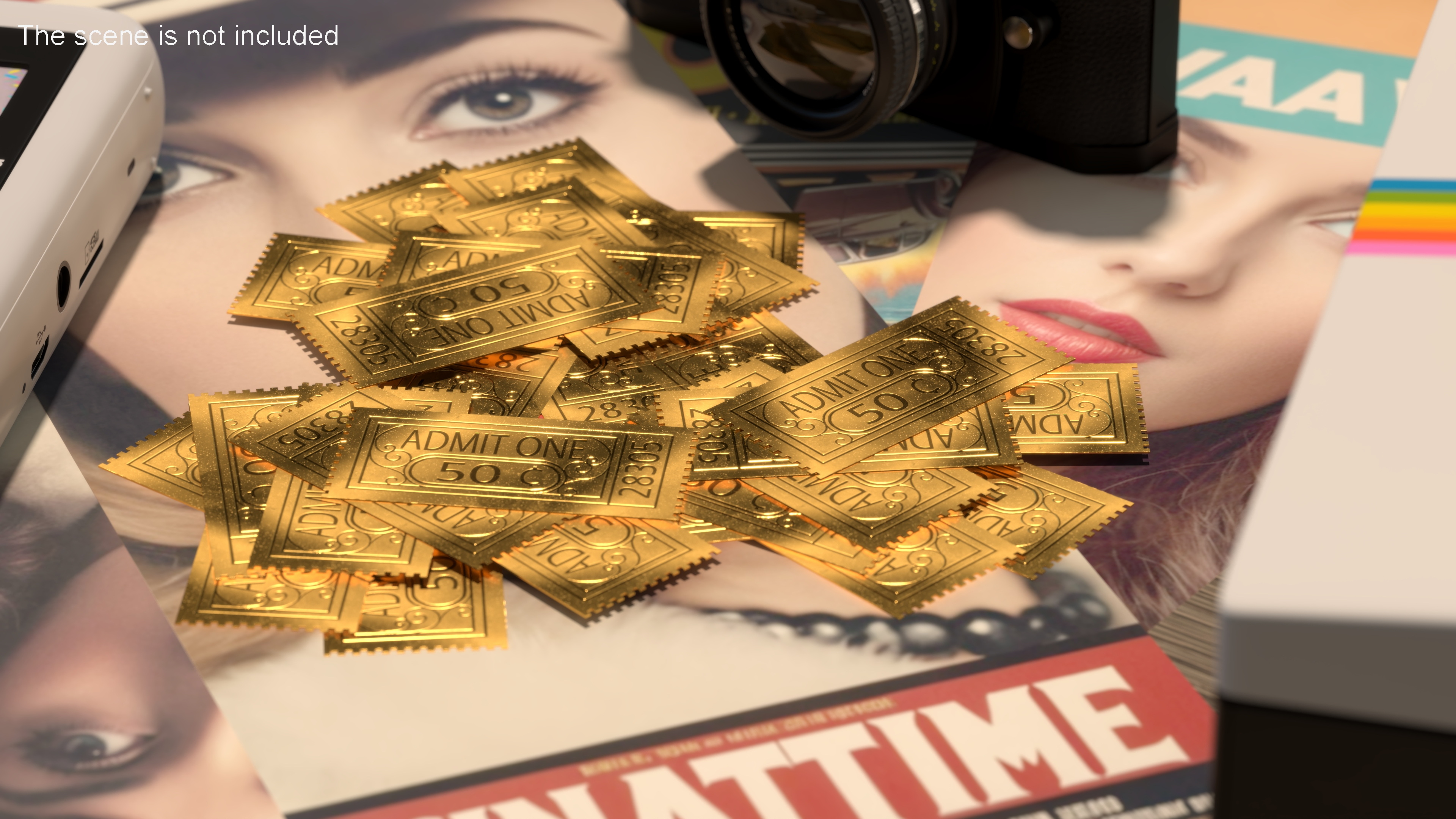 Vintage Admit One 50 Cent Golden Ticket 3D model