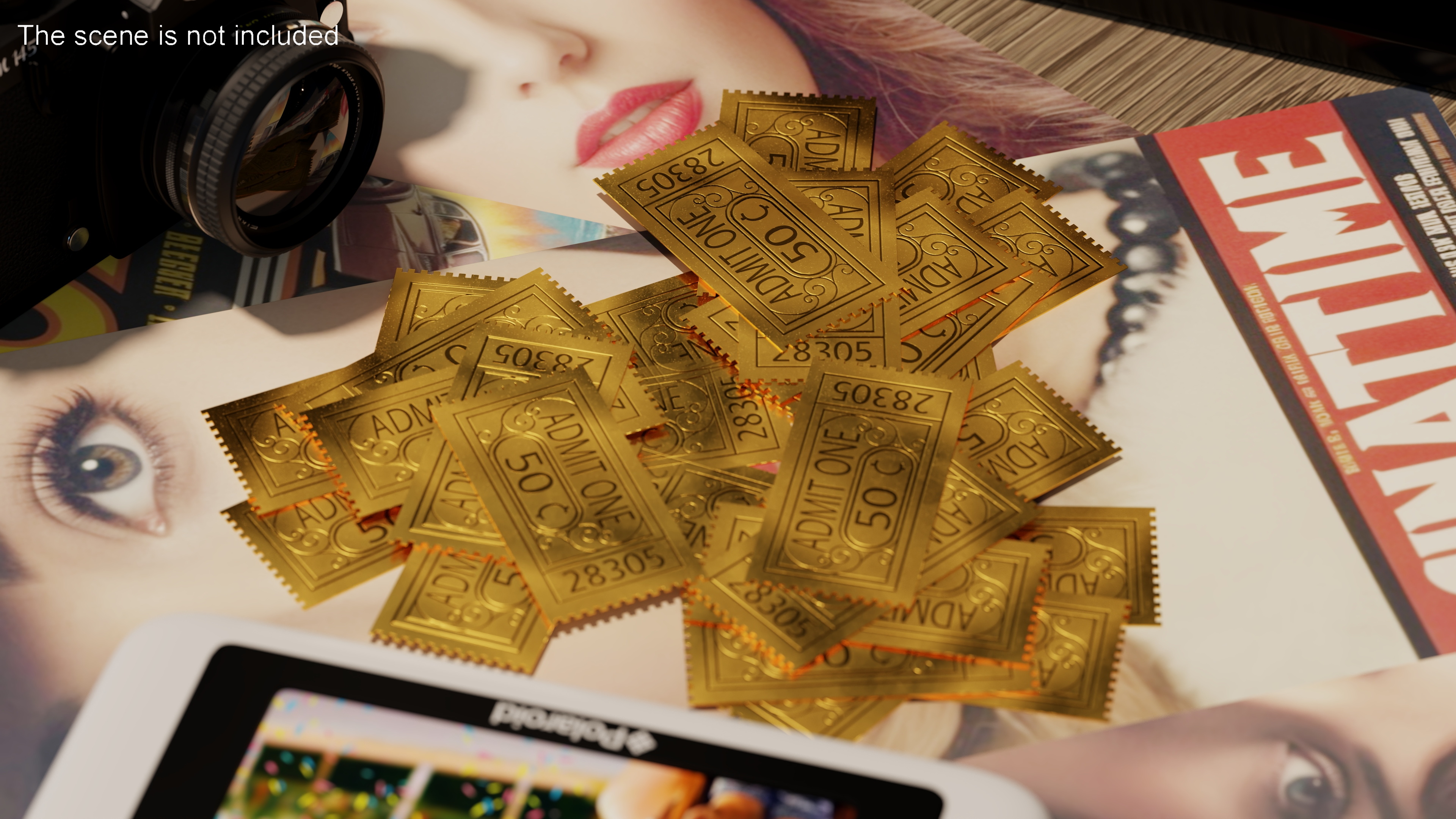 Vintage Admit One 50 Cent Golden Ticket 3D model