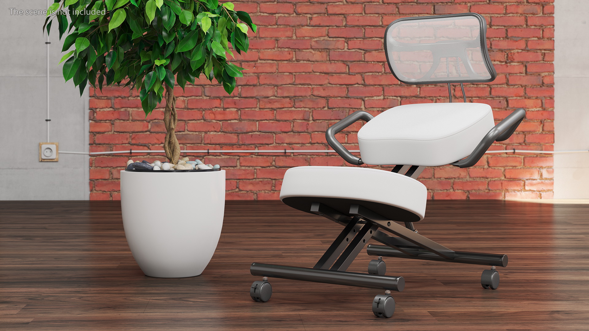 Ergonomic Kneeling Chair with Back Support 3D