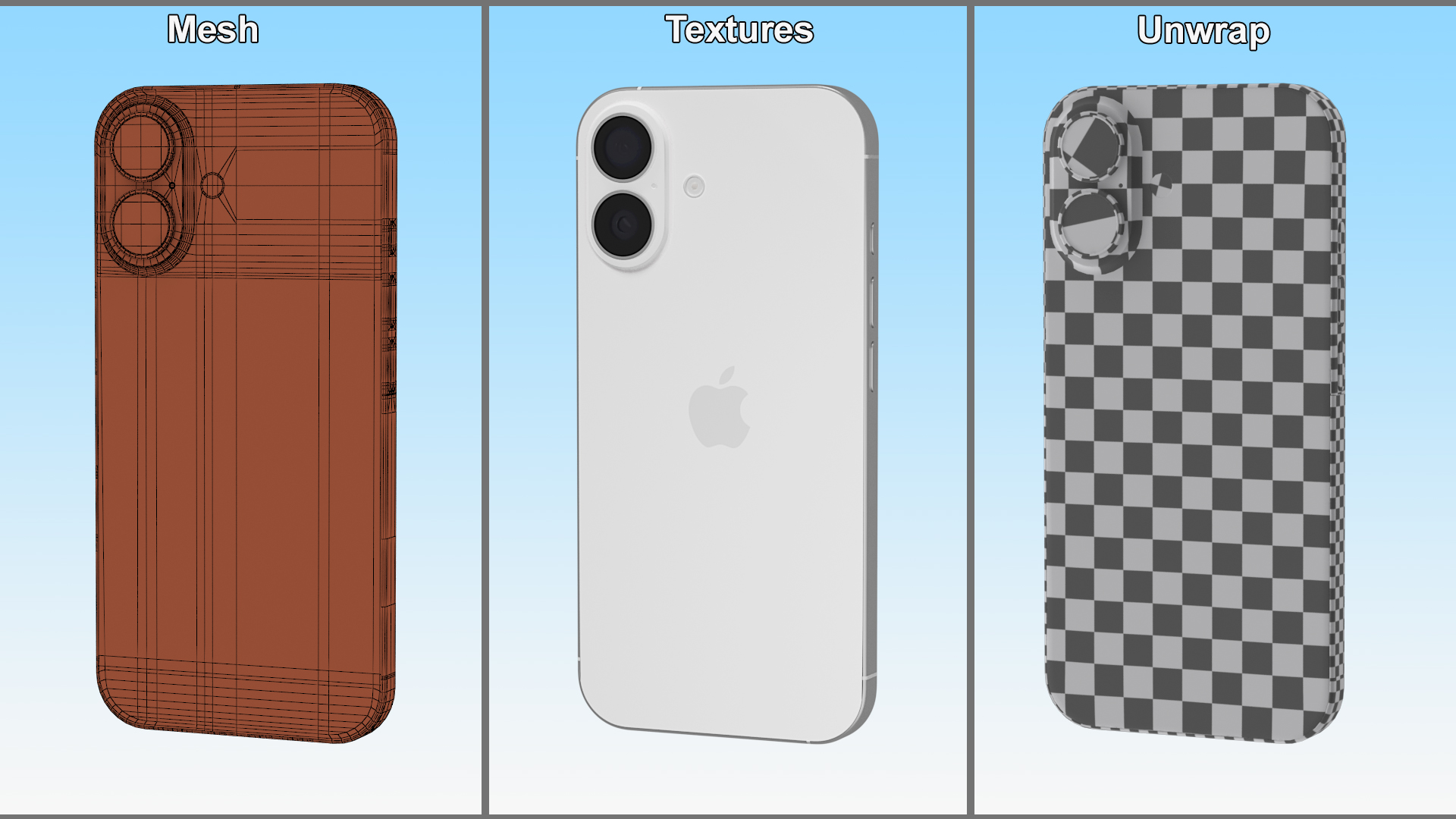 3D model IPhone 16 White