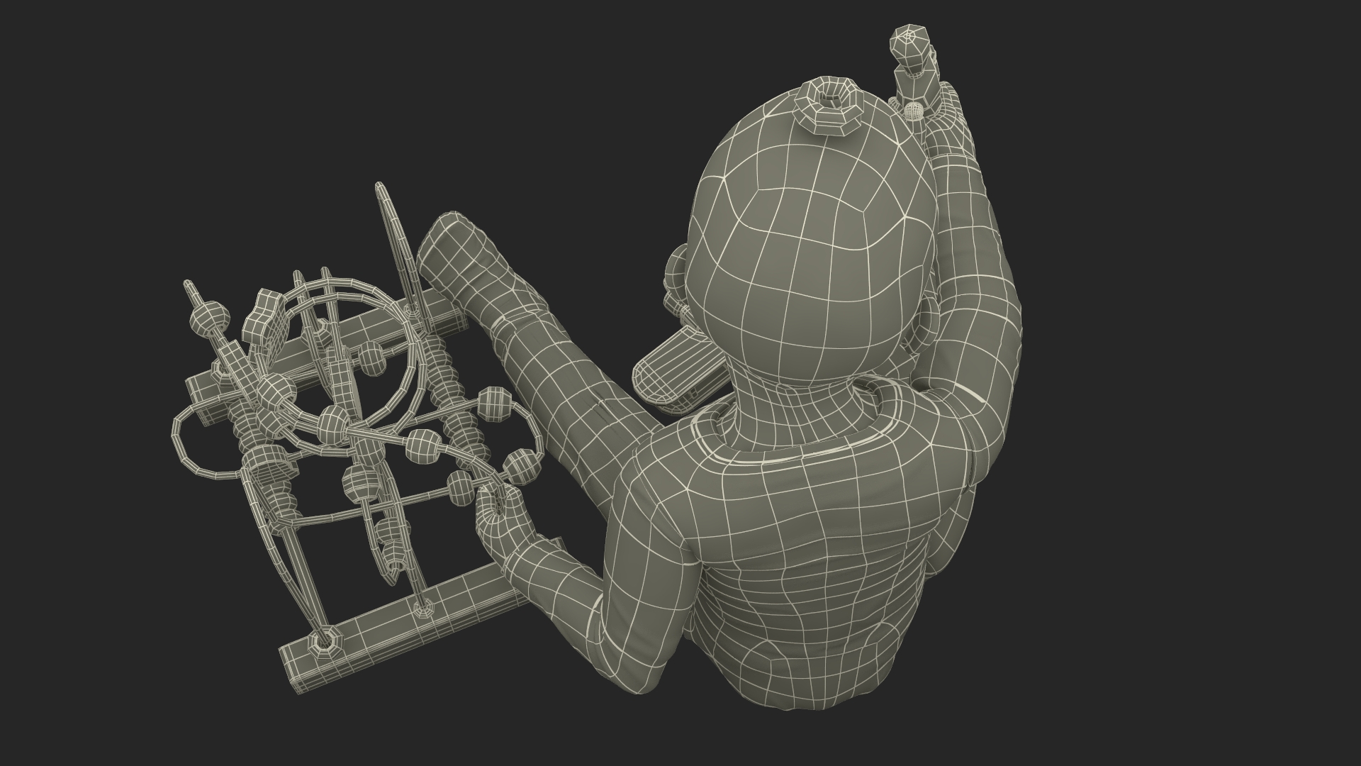 3D Baby Girl in Playpen with Toys Fur Rigged