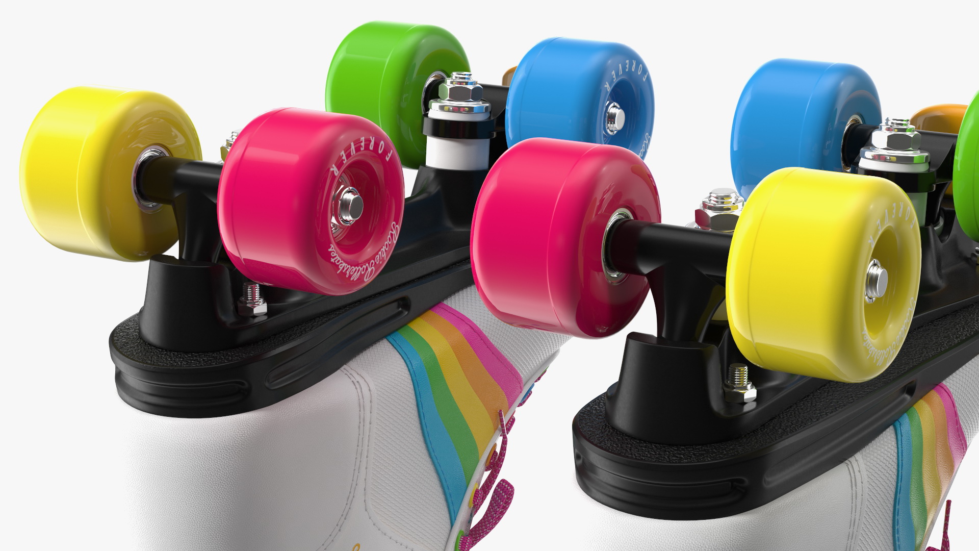 Quad Roller Skates White 3D model