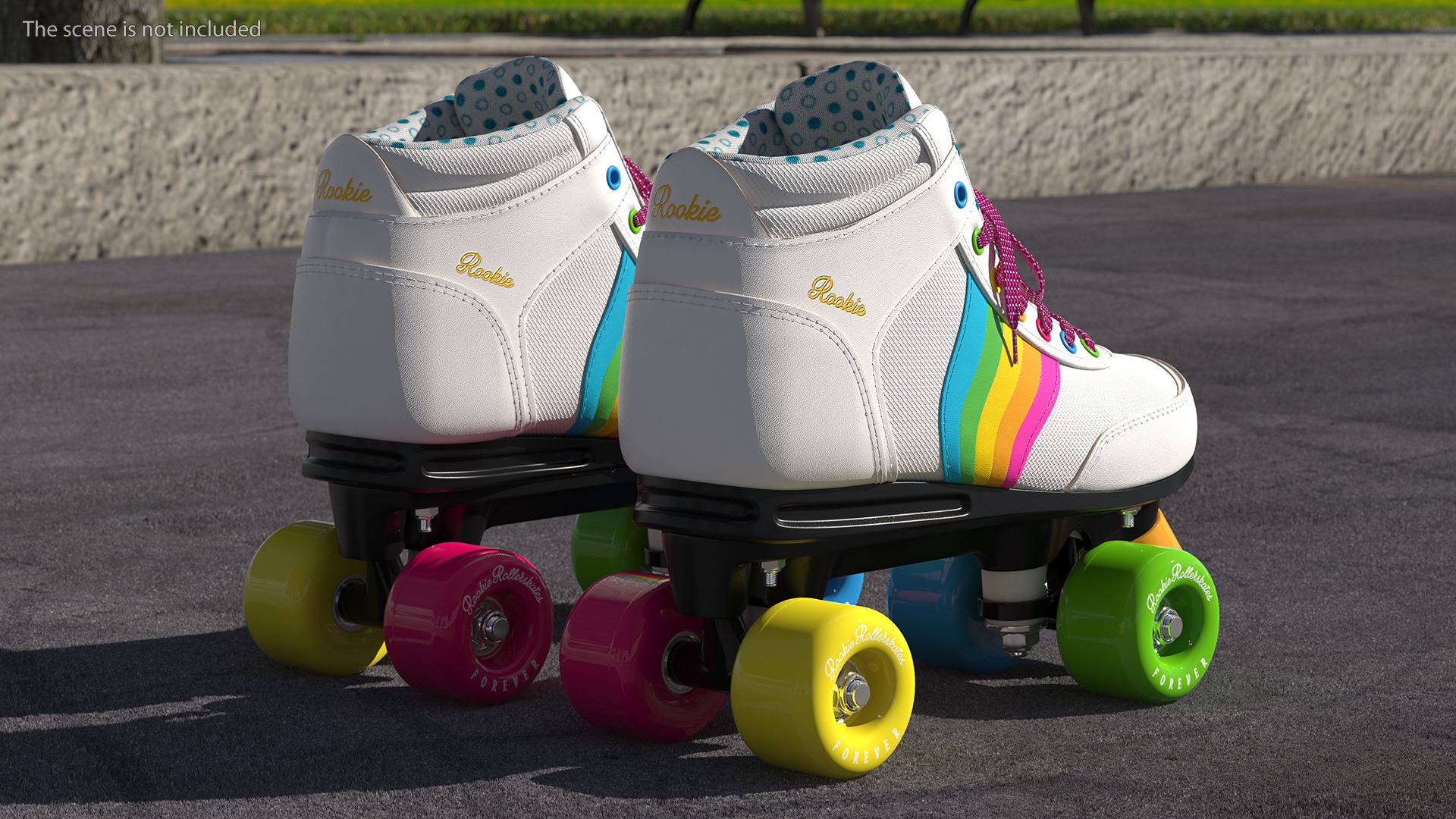 Quad Roller Skates White 3D model