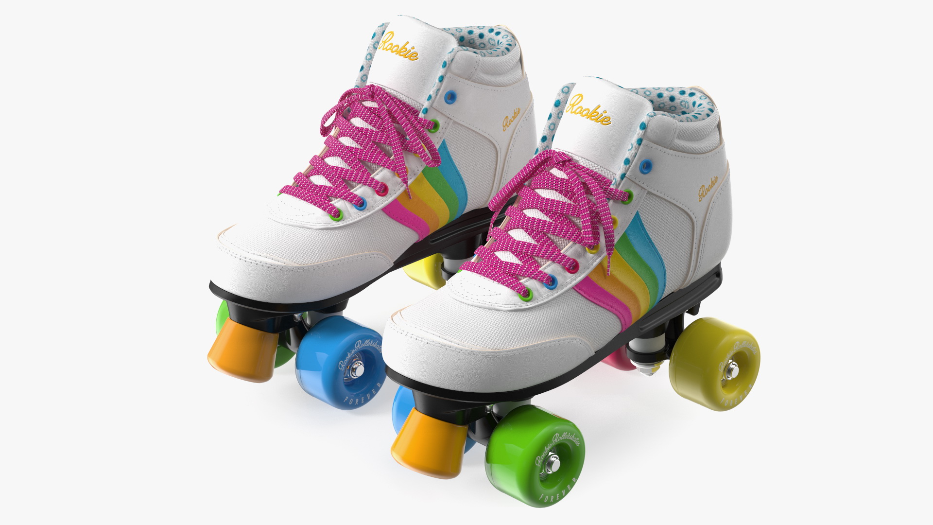 Quad Roller Skates White 3D model