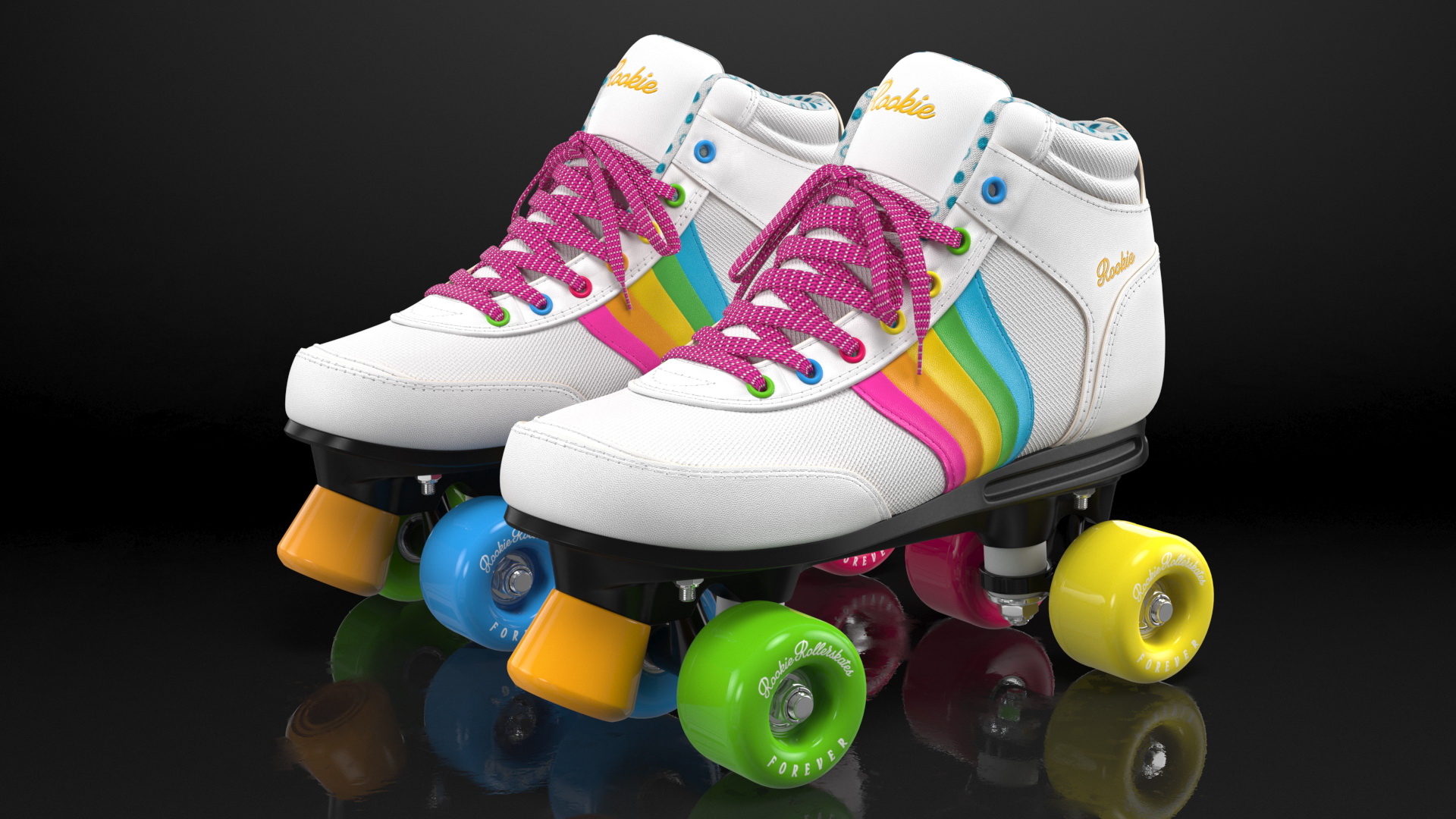 Quad Roller Skates White 3D model