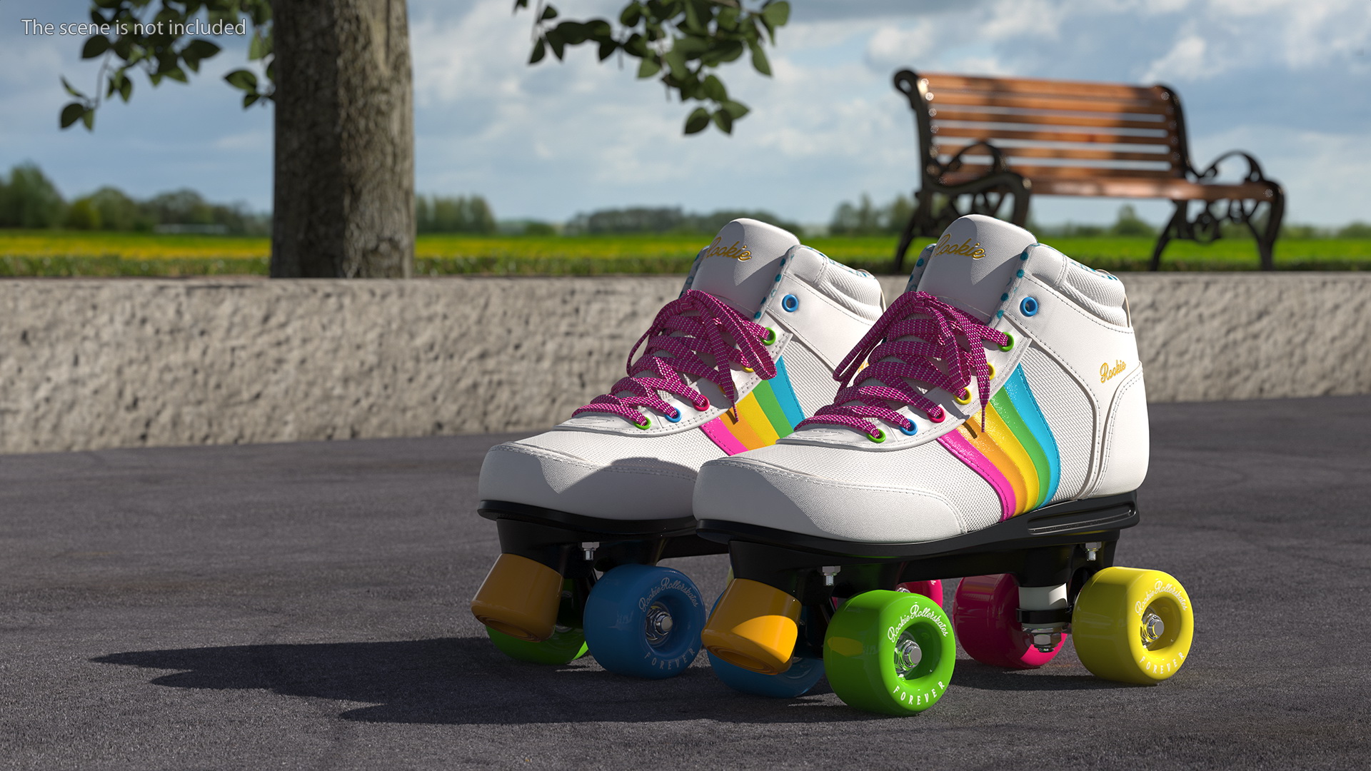 Quad Roller Skates White 3D model