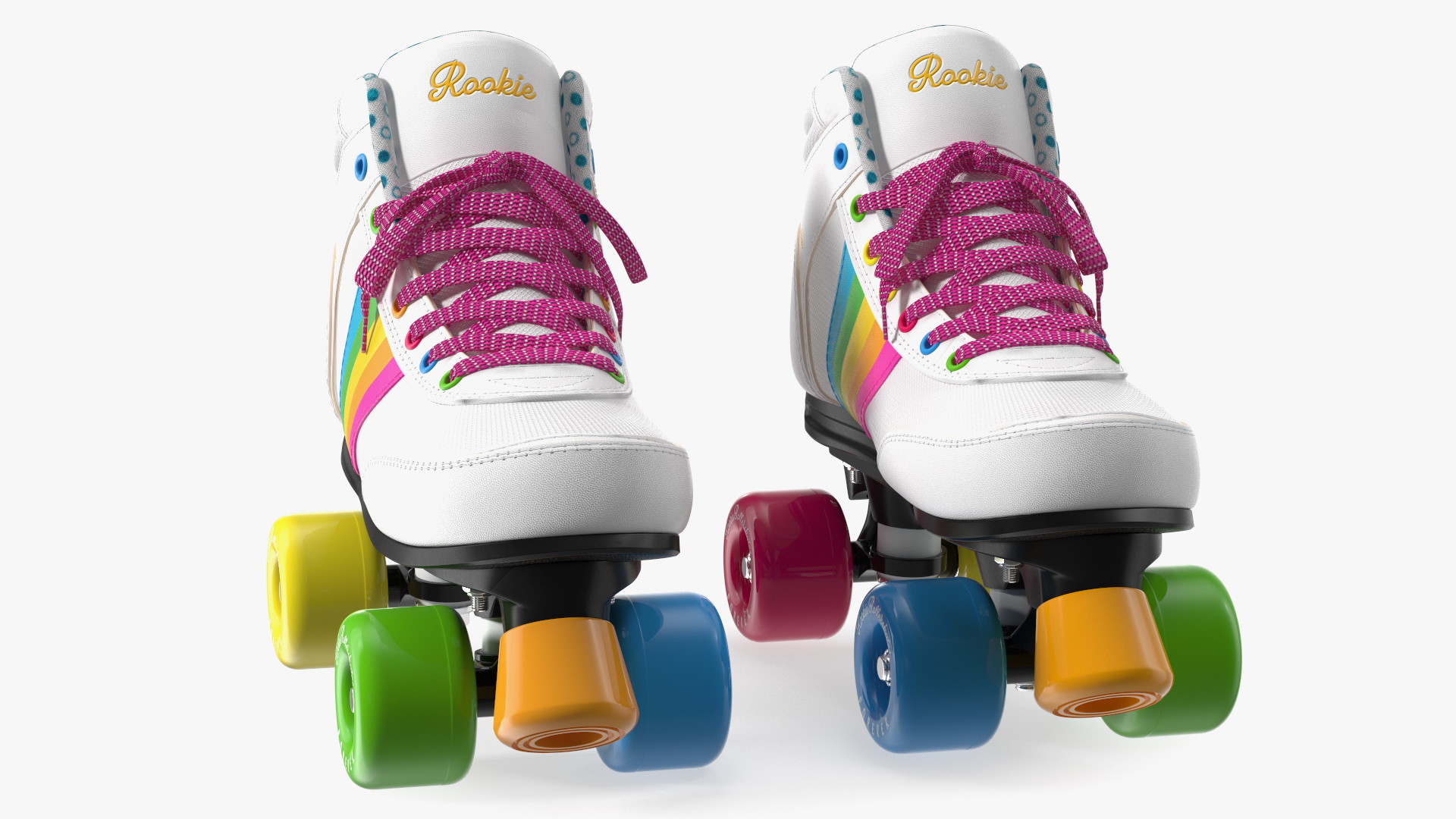 Quad Roller Skates White 3D model
