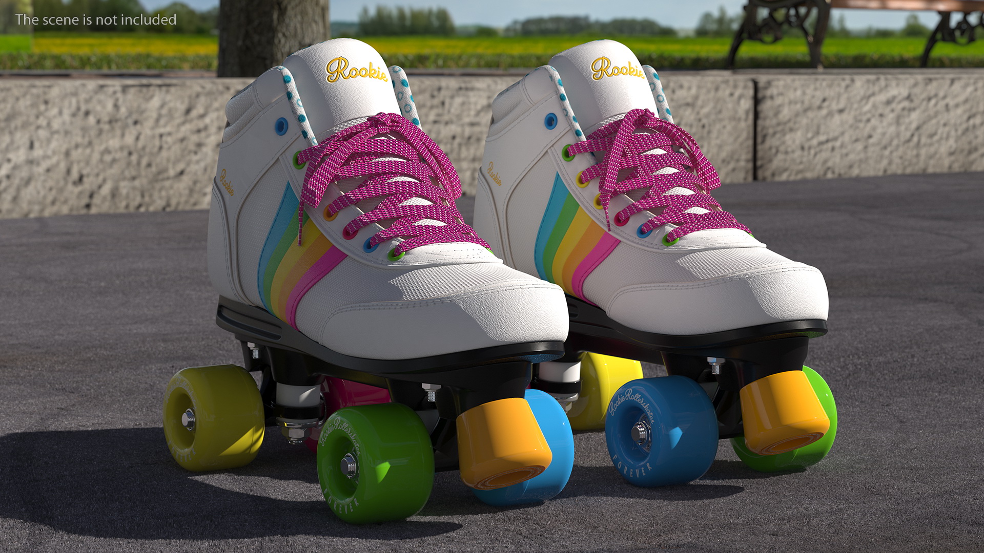 Quad Roller Skates White 3D model