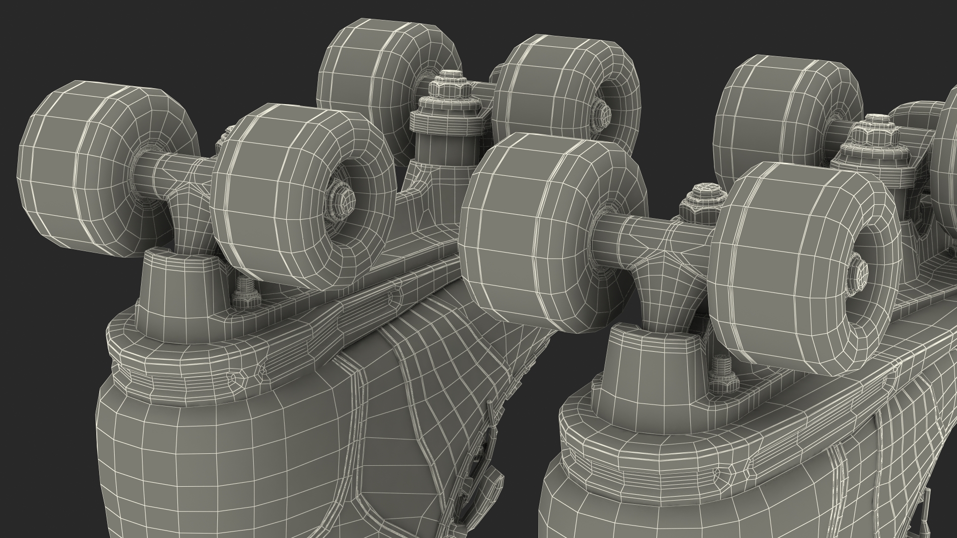 Quad Roller Skates White 3D model