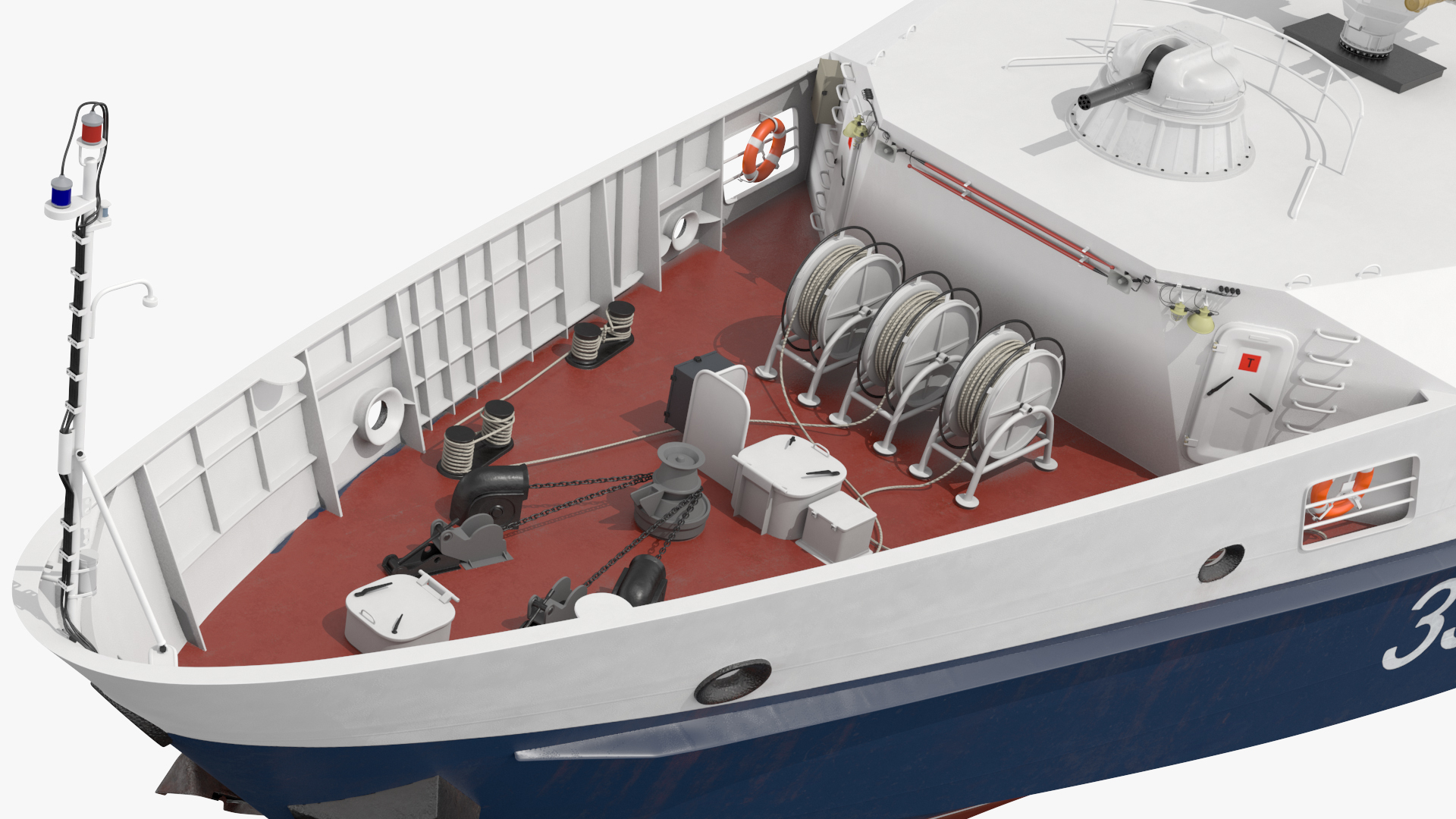 Russian Ship 22460 Okhotnik with Helicopter Rigged for Maya 3D model
