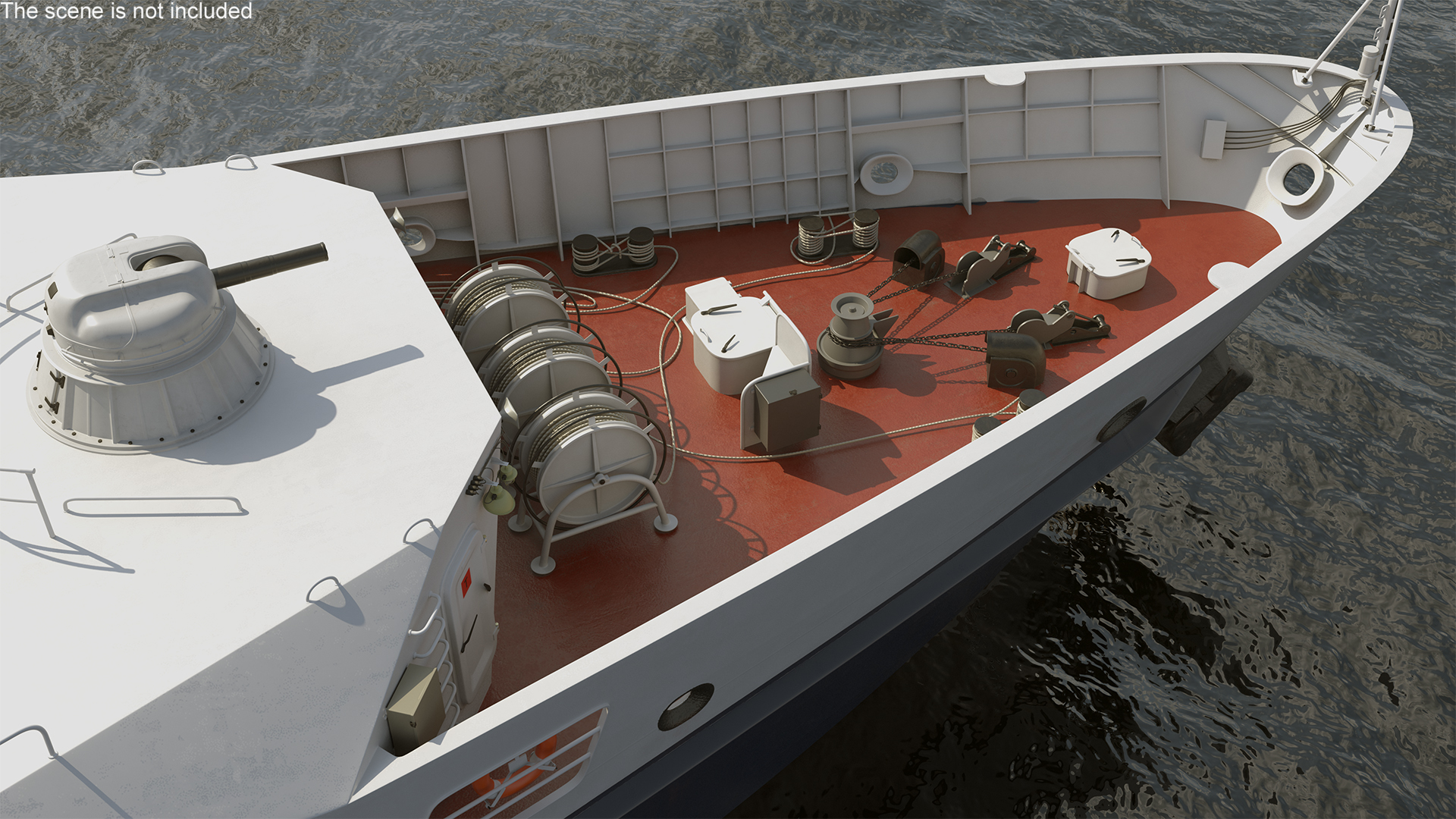 Russian Ship 22460 Okhotnik with Helicopter Rigged for Maya 3D model