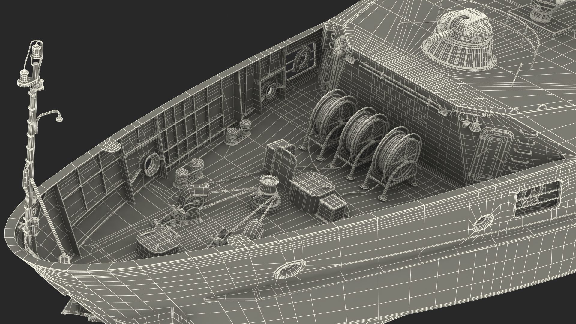Russian Ship 22460 Okhotnik with Helicopter Rigged for Maya 3D model