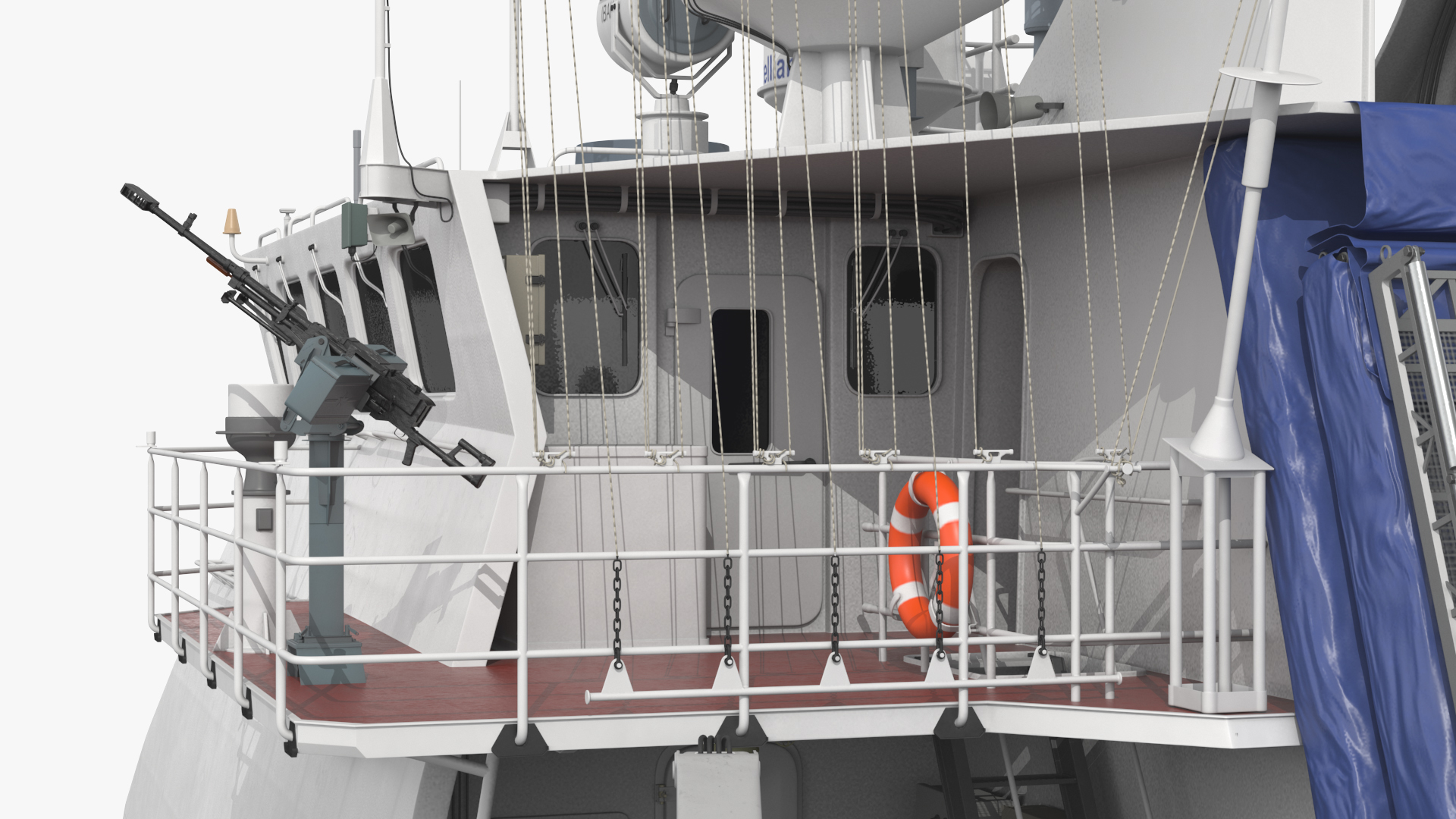 Russian Ship 22460 Okhotnik with Helicopter Rigged for Maya 3D model