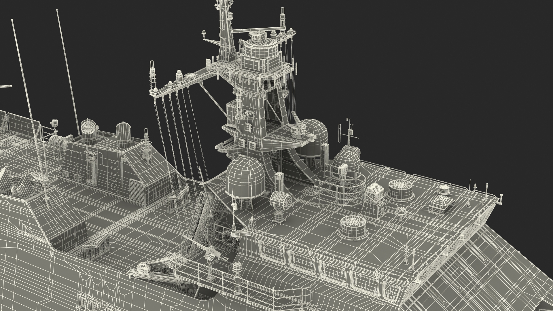 Russian Ship 22460 Okhotnik with Helicopter Rigged for Maya 3D model