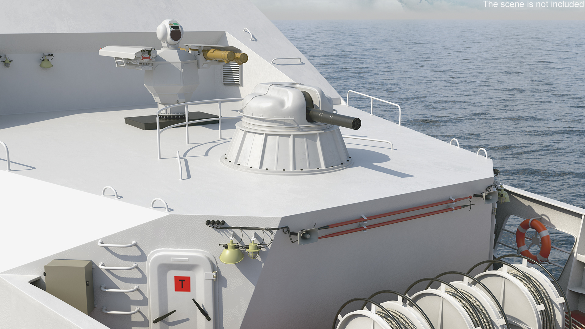 Russian Ship 22460 Okhotnik with Helicopter Rigged for Maya 3D model