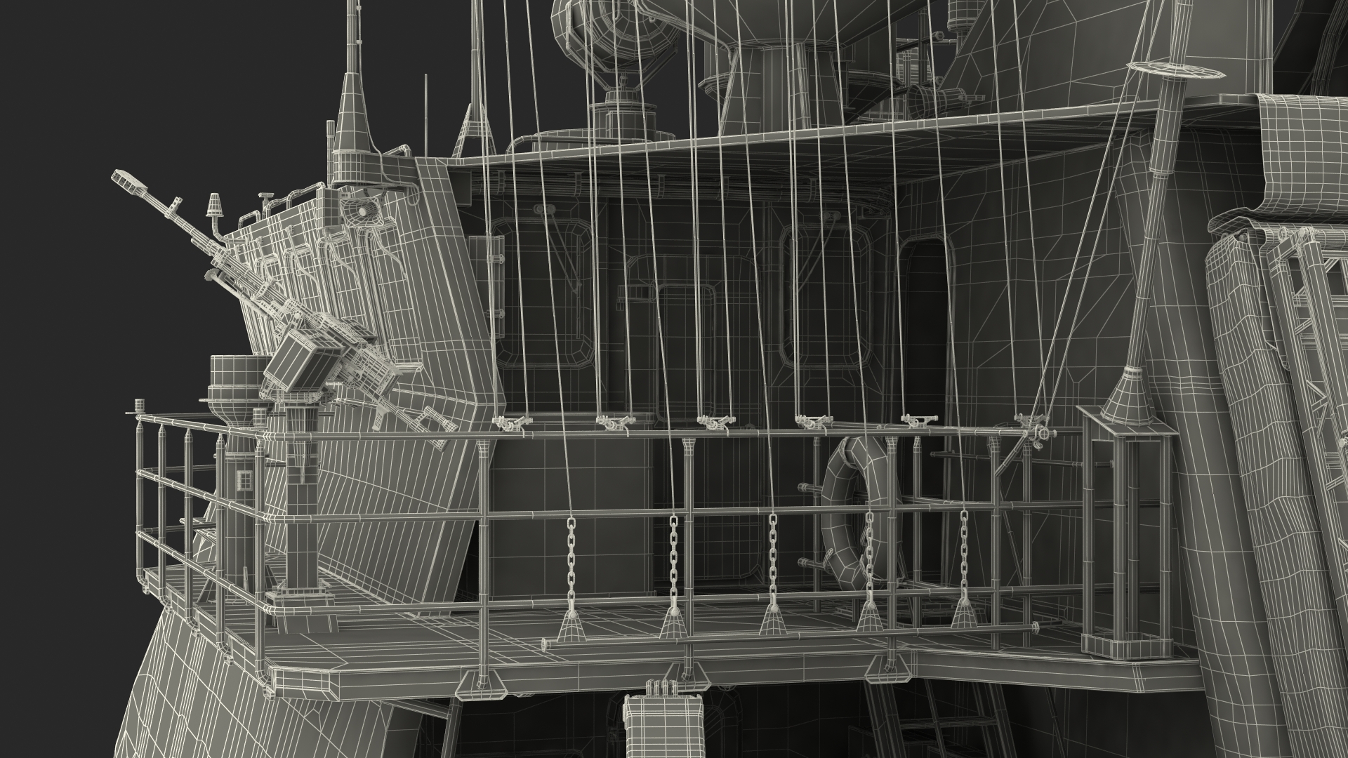 Russian Ship 22460 Okhotnik with Helicopter Rigged for Maya 3D model