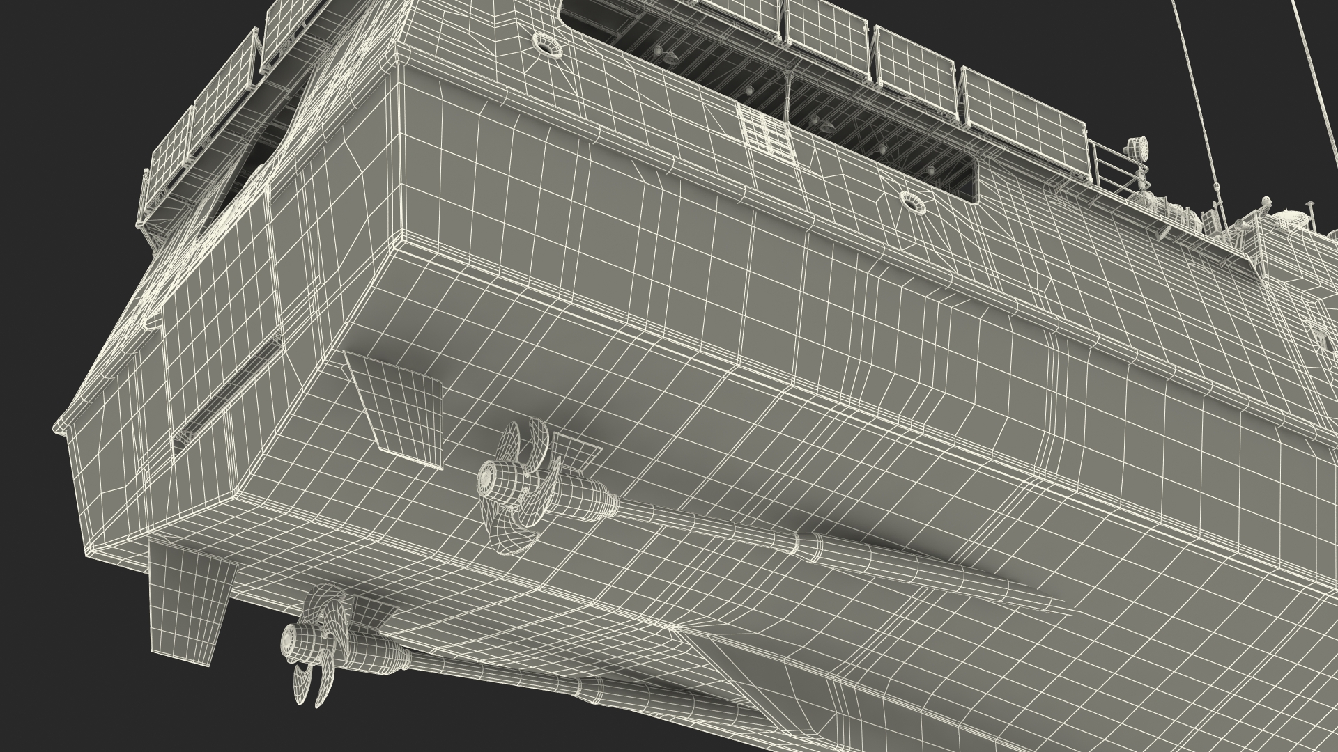 Russian Ship 22460 Okhotnik with Helicopter Rigged for Maya 3D model
