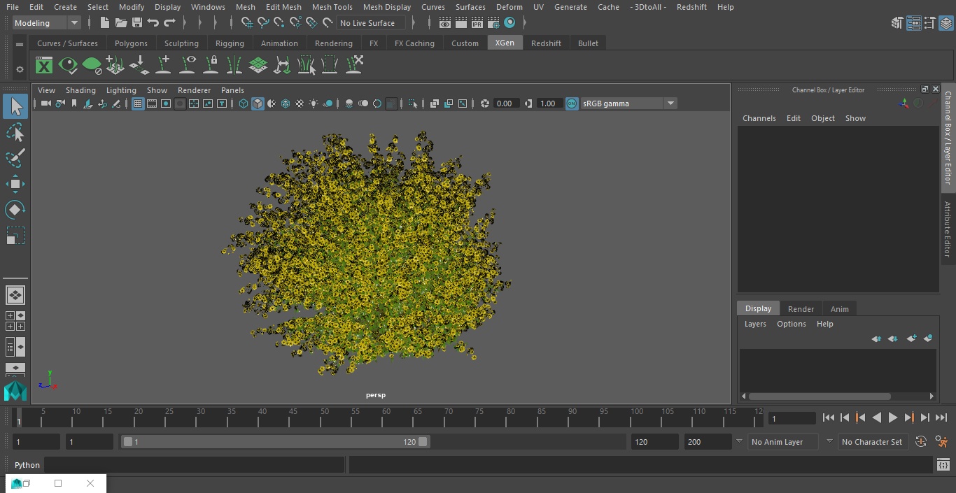 Kerria Japonica Pleniflora Plant 3D