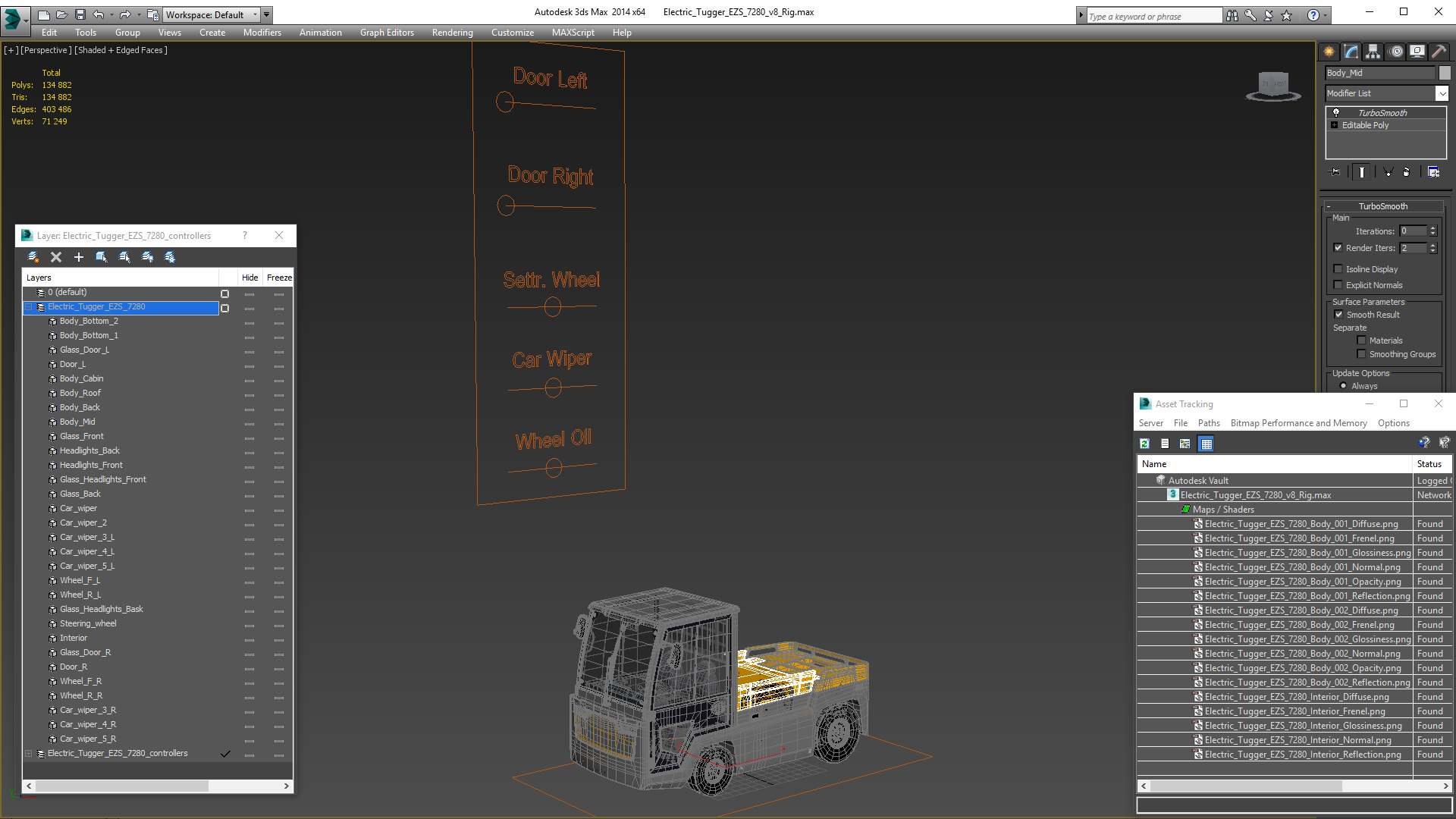 Jungheinrich EZS 7280 Electric Tow Tractor Rigged 3D model