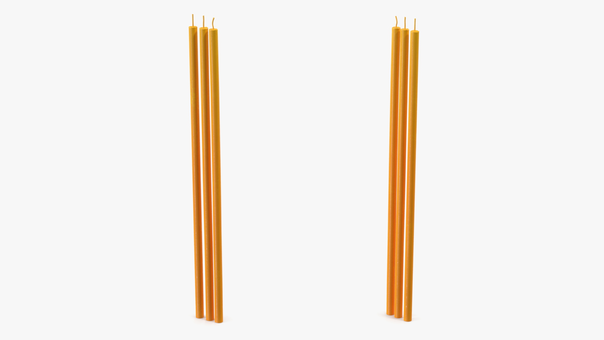 3D Thin Church Wax Candles model