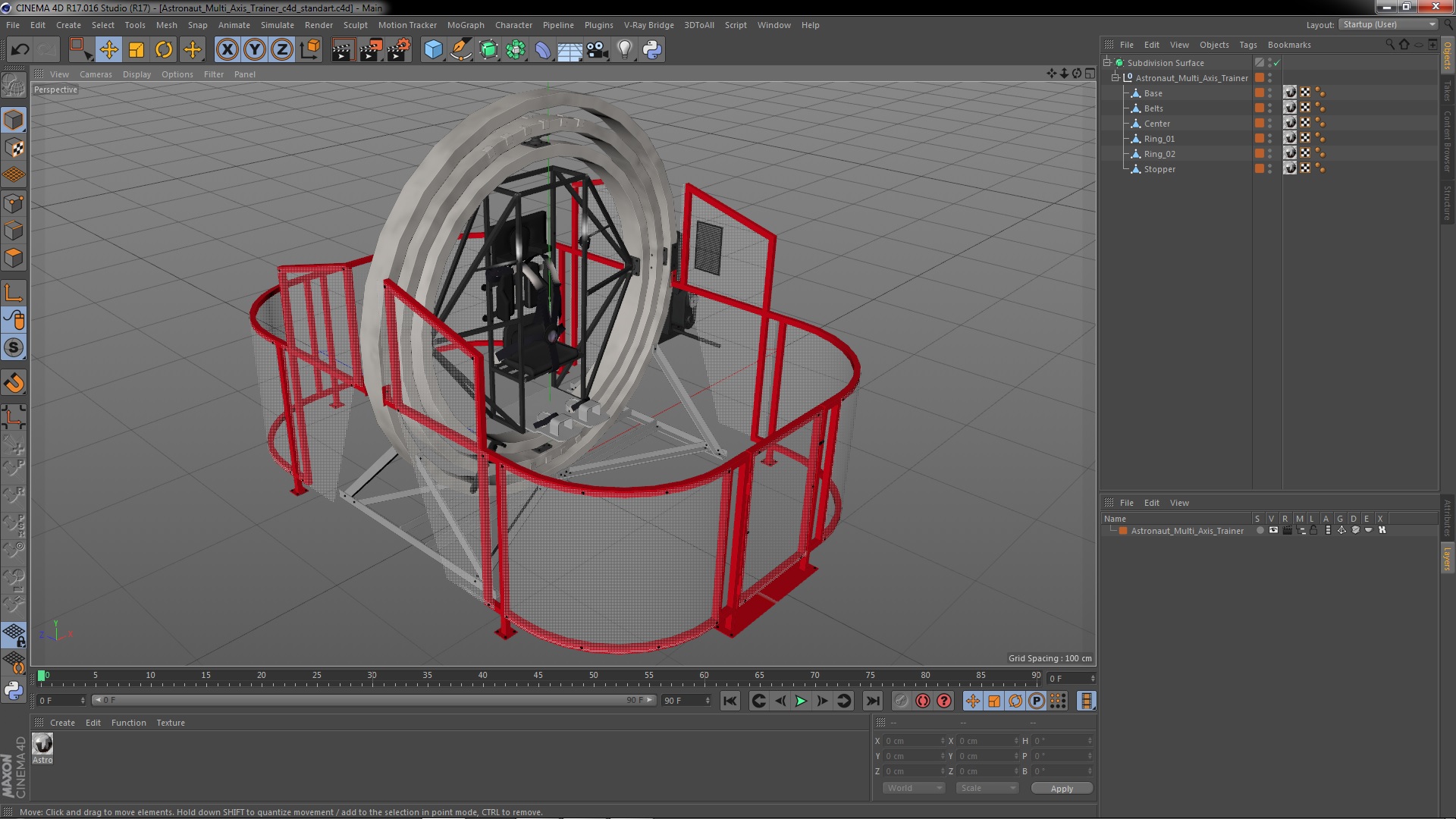3D Astronaut Multi Axis Trainer model