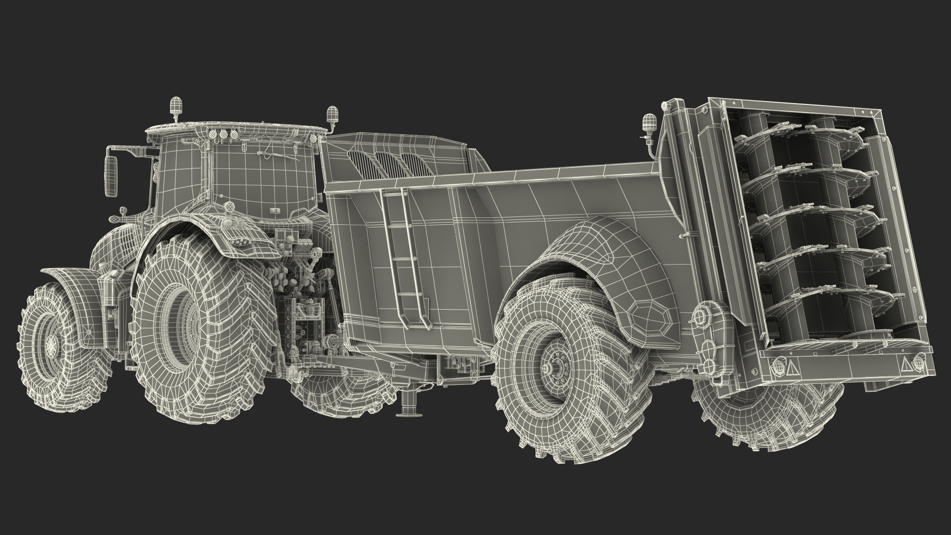 3D Tractor Claas Axion 800 with Sodimac Rafal 3300 Spreader
