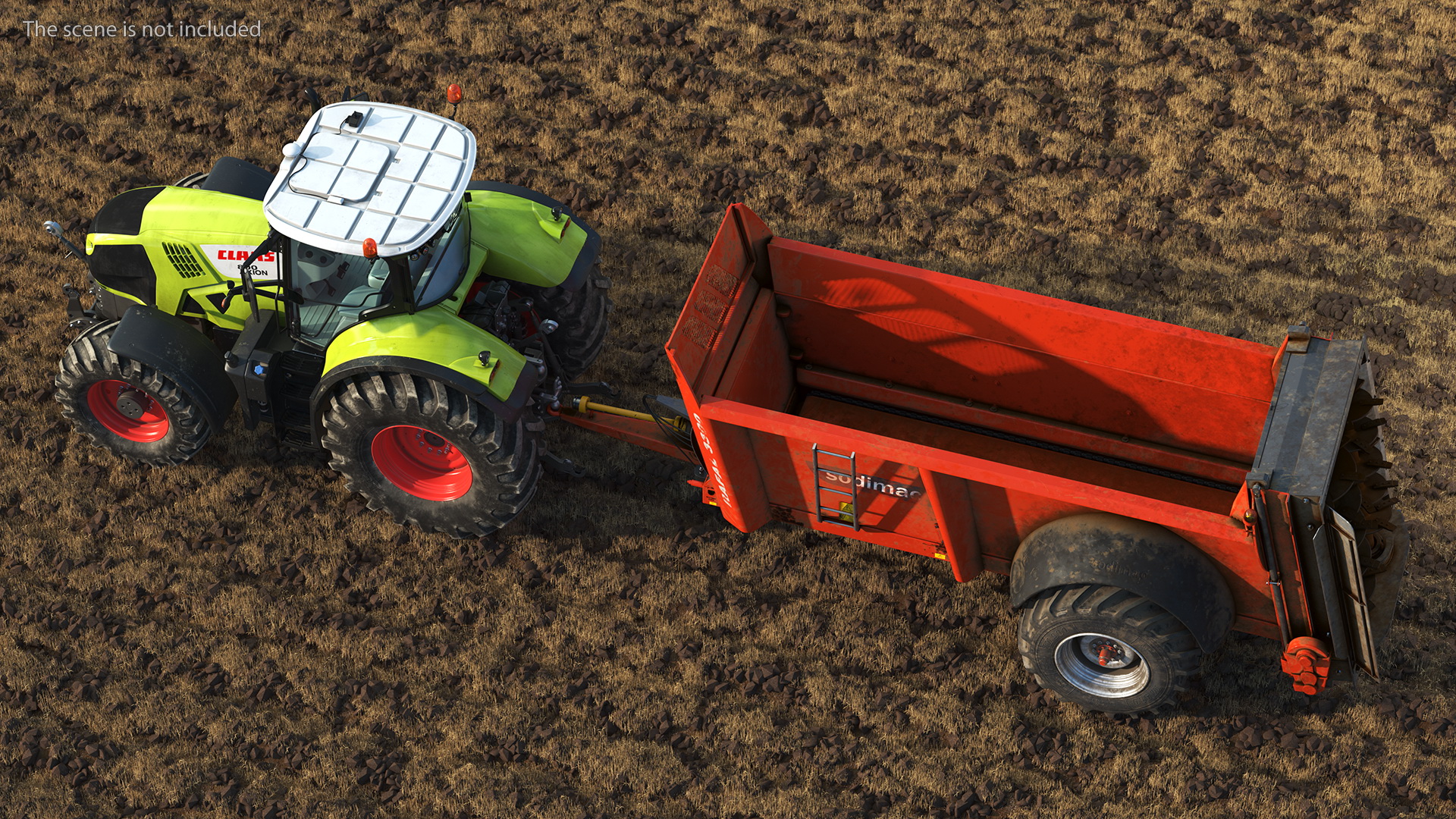 3D Tractor Claas Axion 800 with Sodimac Rafal 3300 Spreader