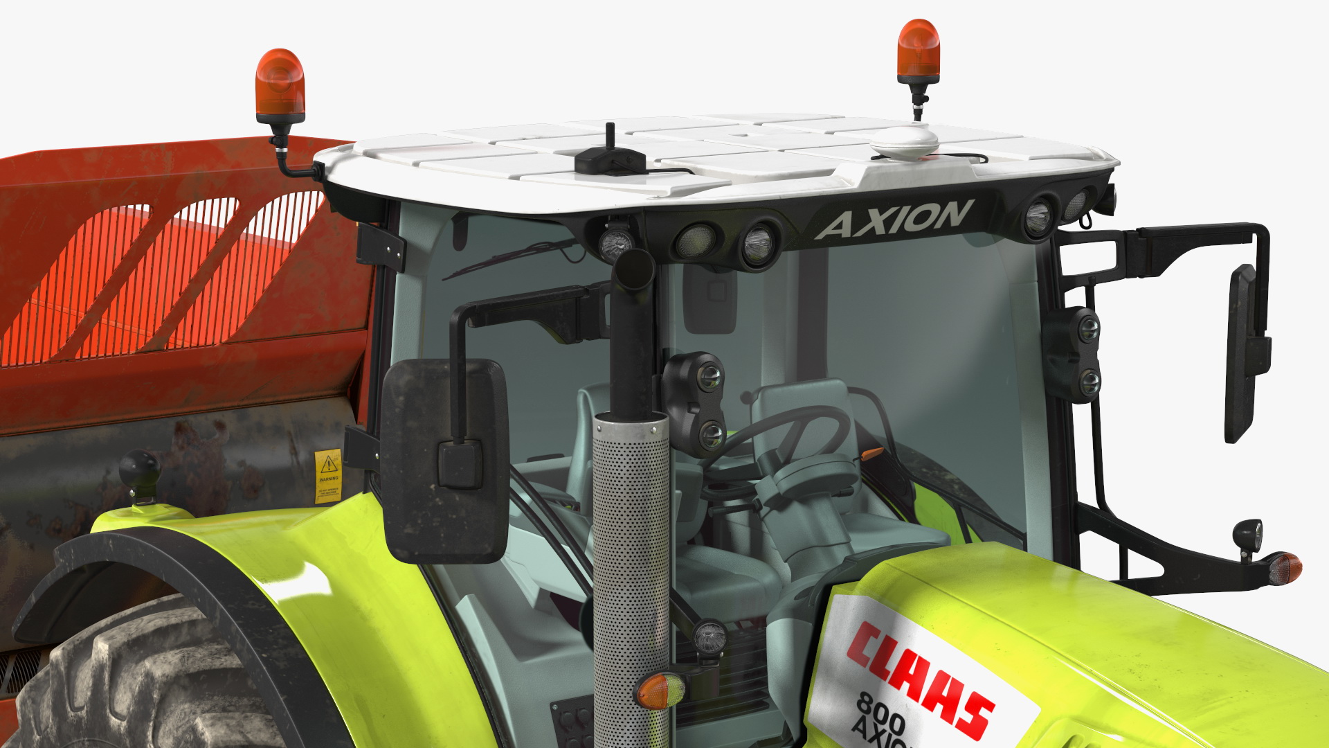 3D Tractor Claas Axion 800 with Sodimac Rafal 3300 Spreader
