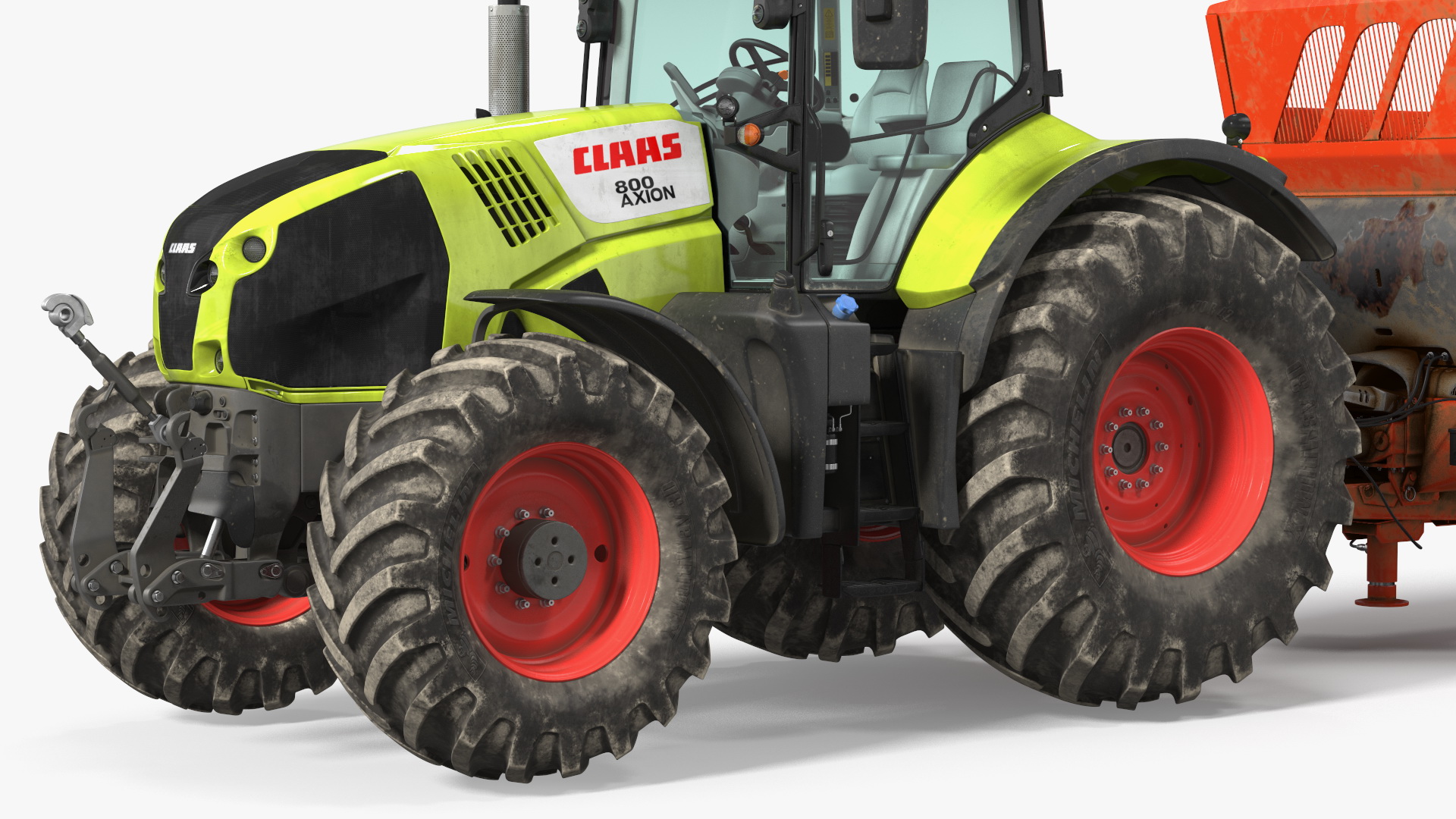 3D Tractor Claas Axion 800 with Sodimac Rafal 3300 Spreader