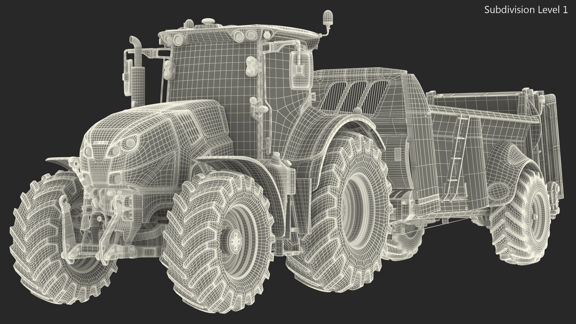 3D Tractor Claas Axion 800 with Sodimac Rafal 3300 Spreader
