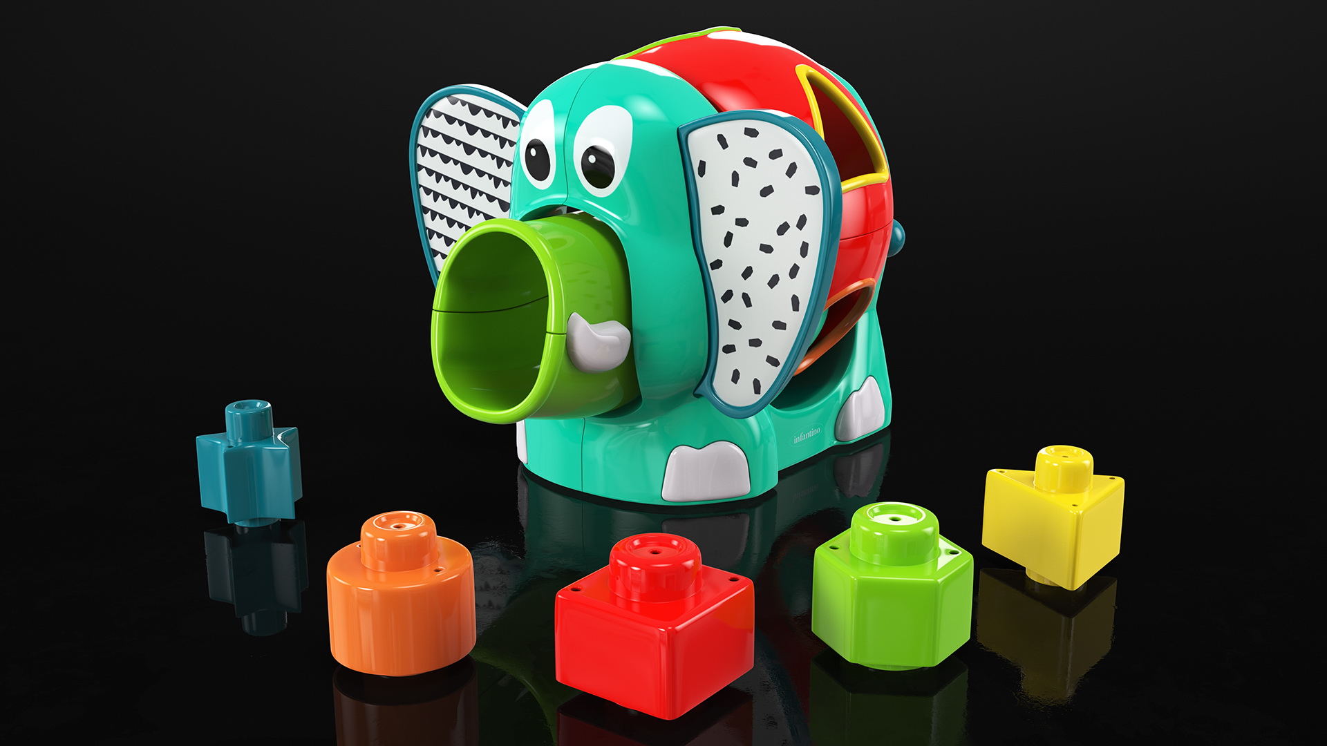 3D Jumbo Elephant Shape Sorter Toy